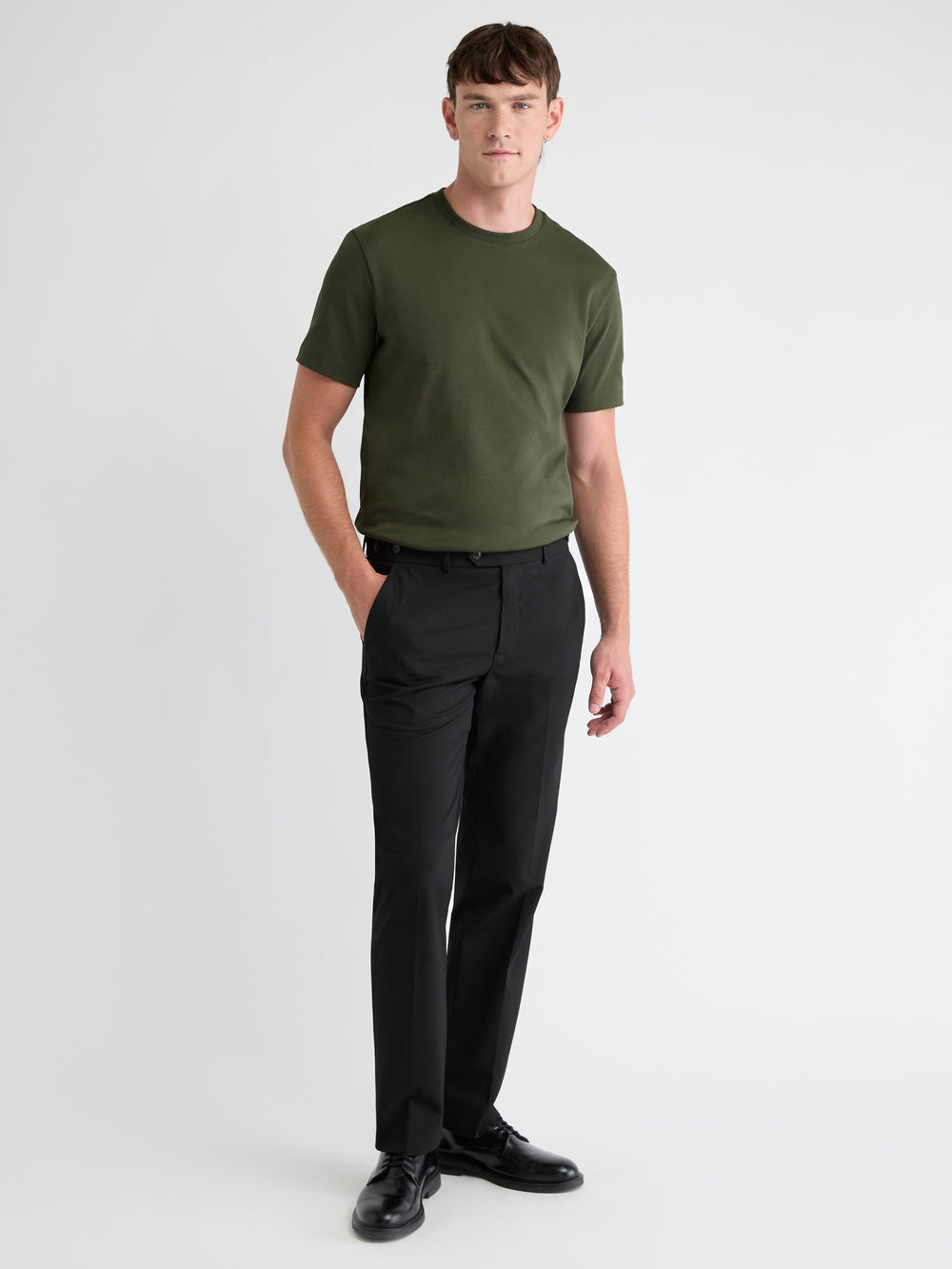 Solid Interlock Cotton Crew-Neck Tee rw&co On Sale