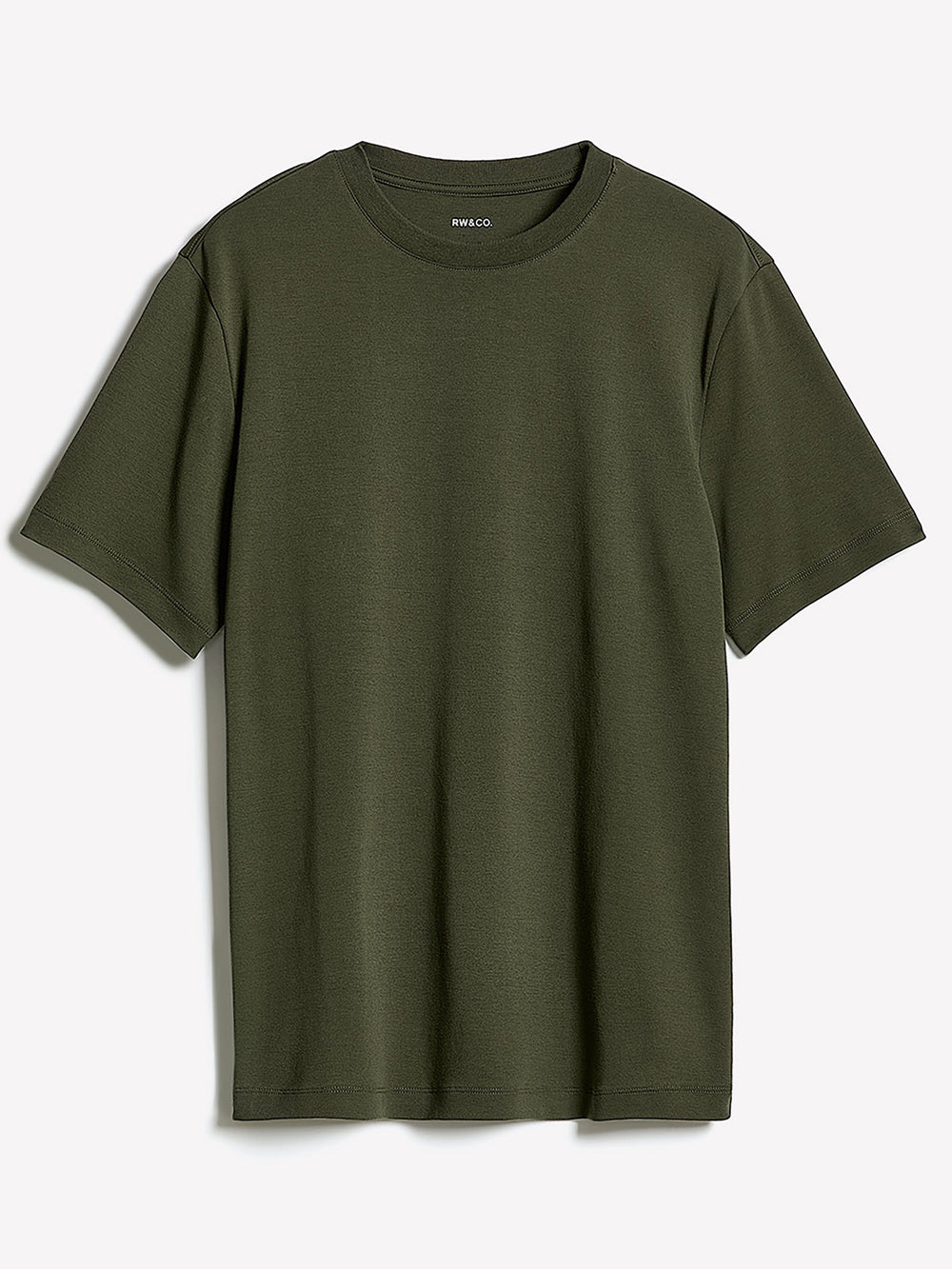 Solid Interlock Cotton Crew-Neck Tee rw&co On Sale