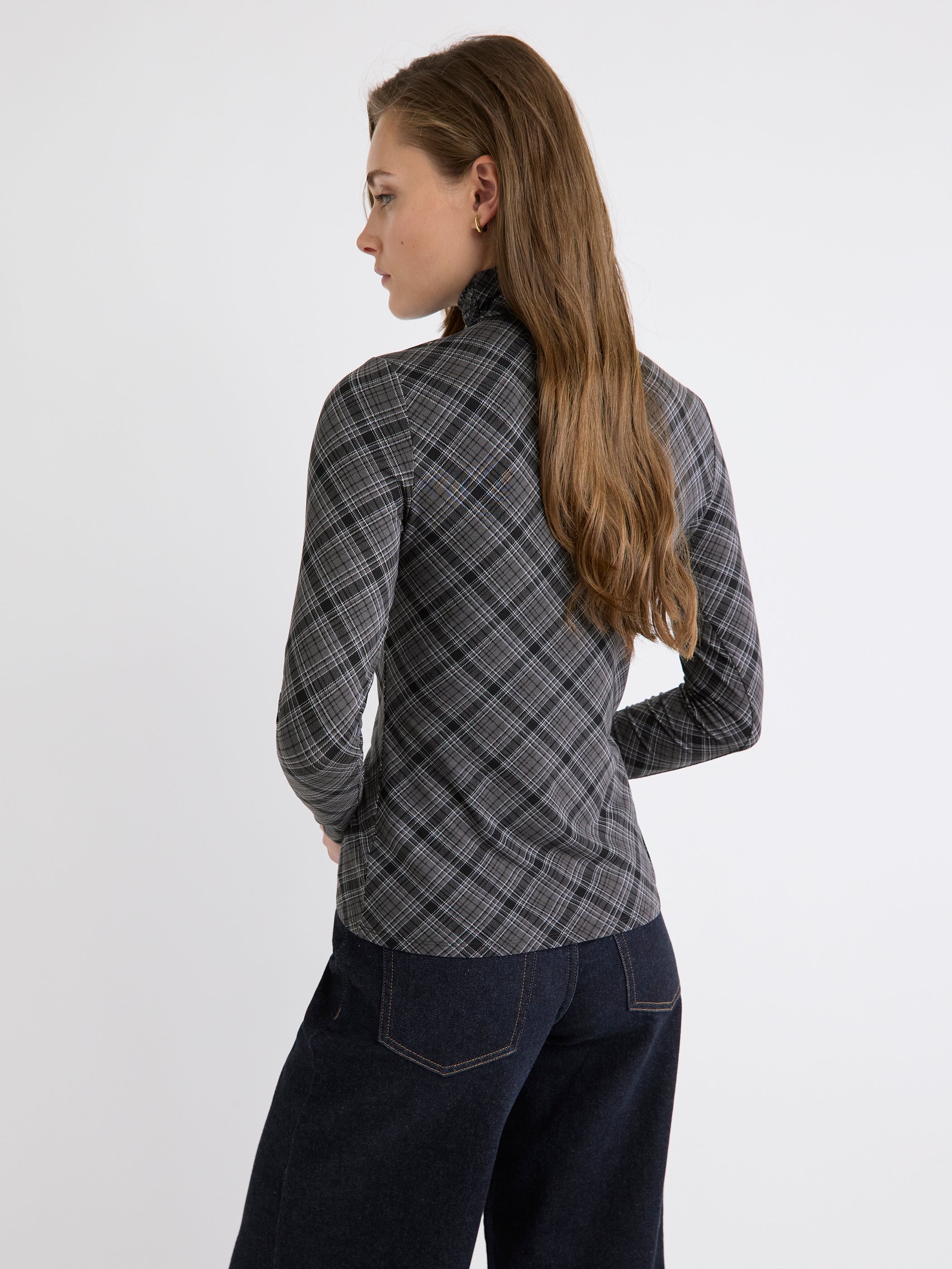 Fitted Long-Sleeve Mock-Neck Tee rw&co Exclusive Sale Price