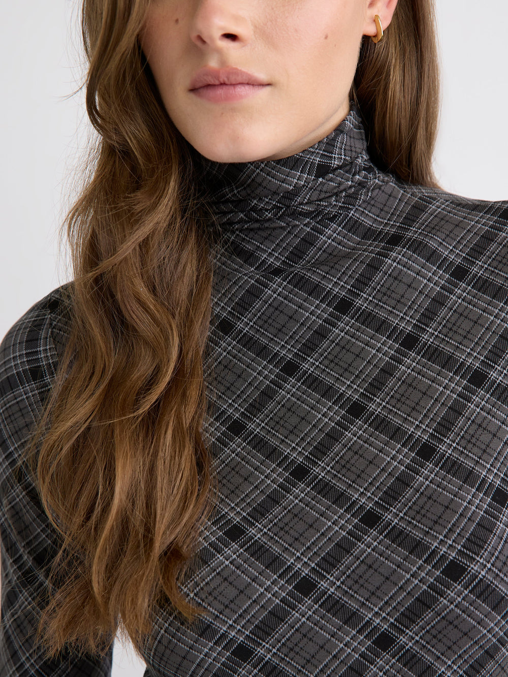Fitted Long-Sleeve Mock-Neck Tee rw&co Exclusive Sale Price