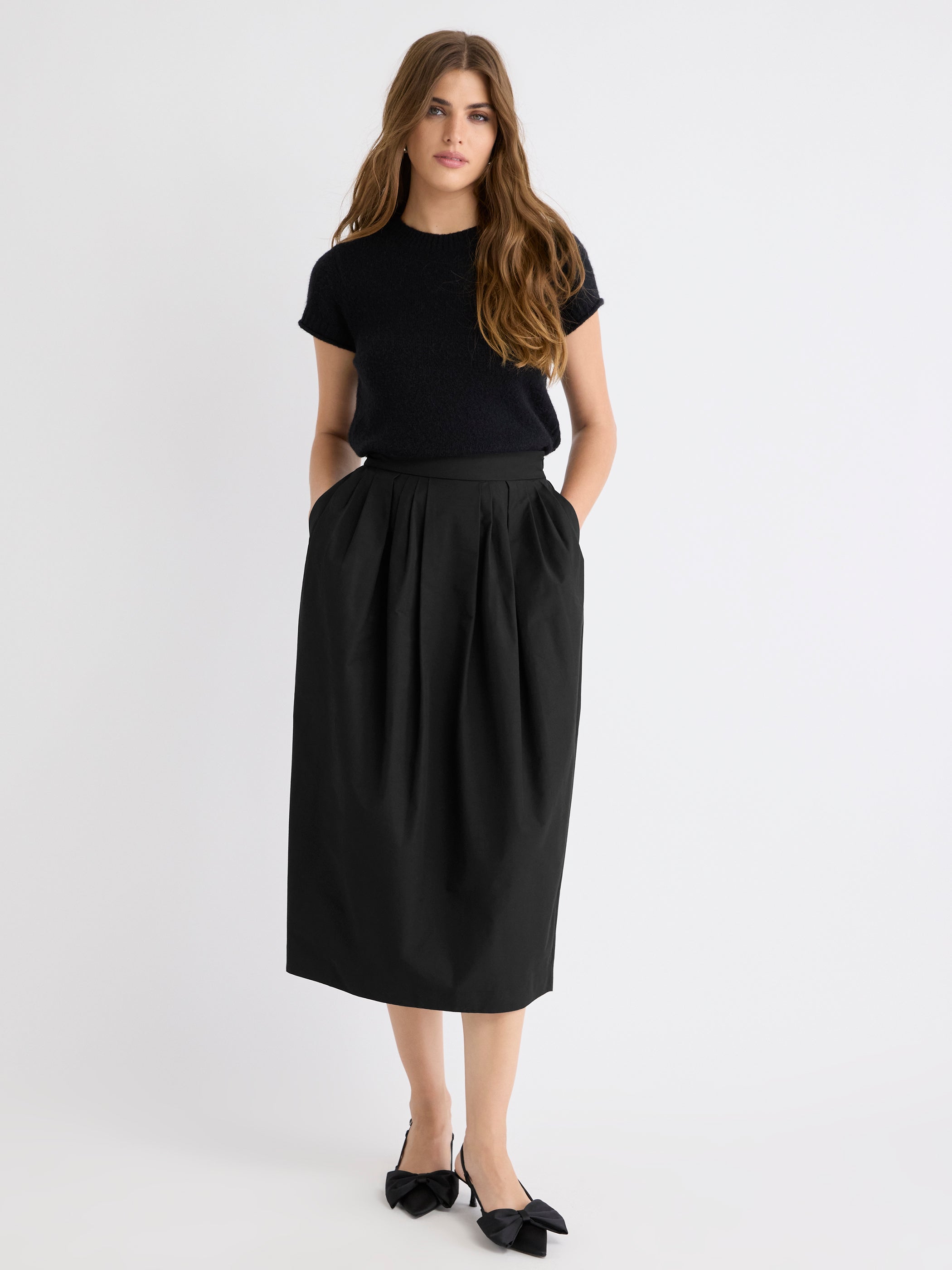 High-Rise Straight Midi Skirt rw&co Special Promo Price