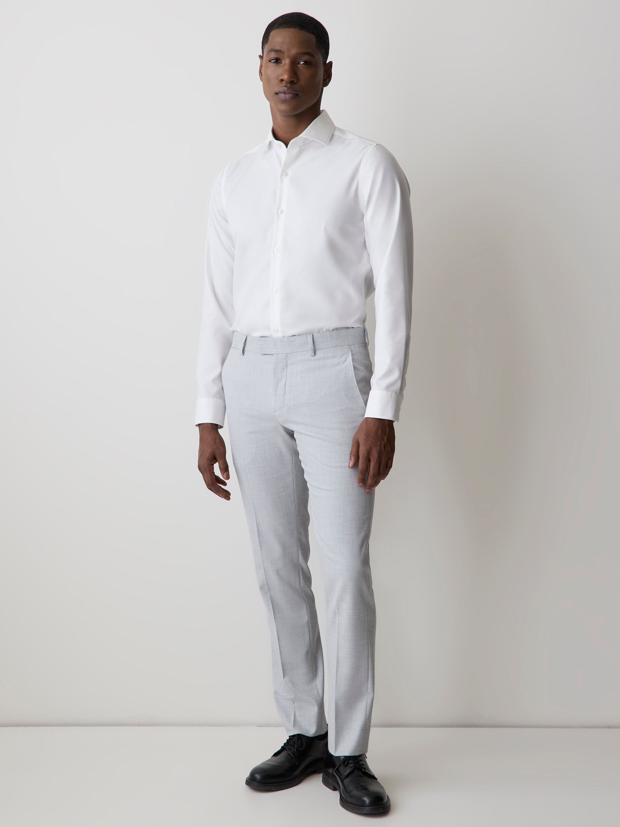 Slim Fit White Twill Dress Shirt rw&co Exclusive Sale Price