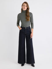 Fitted Long-Sleeve Mock-Neck Tee rw&co Special Promo Price