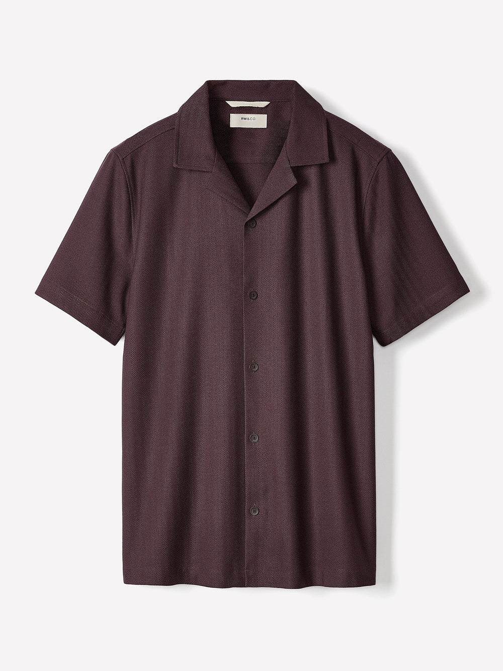 Short-Sleeve Herringbone Shirt with Camp Collar rw&co Exclusive Sale Price