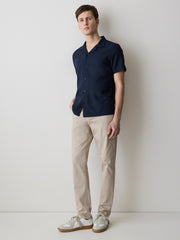 Short-Sleeve Herringbone Shirt with Camp Collar rw&co Exclusive Sale Price