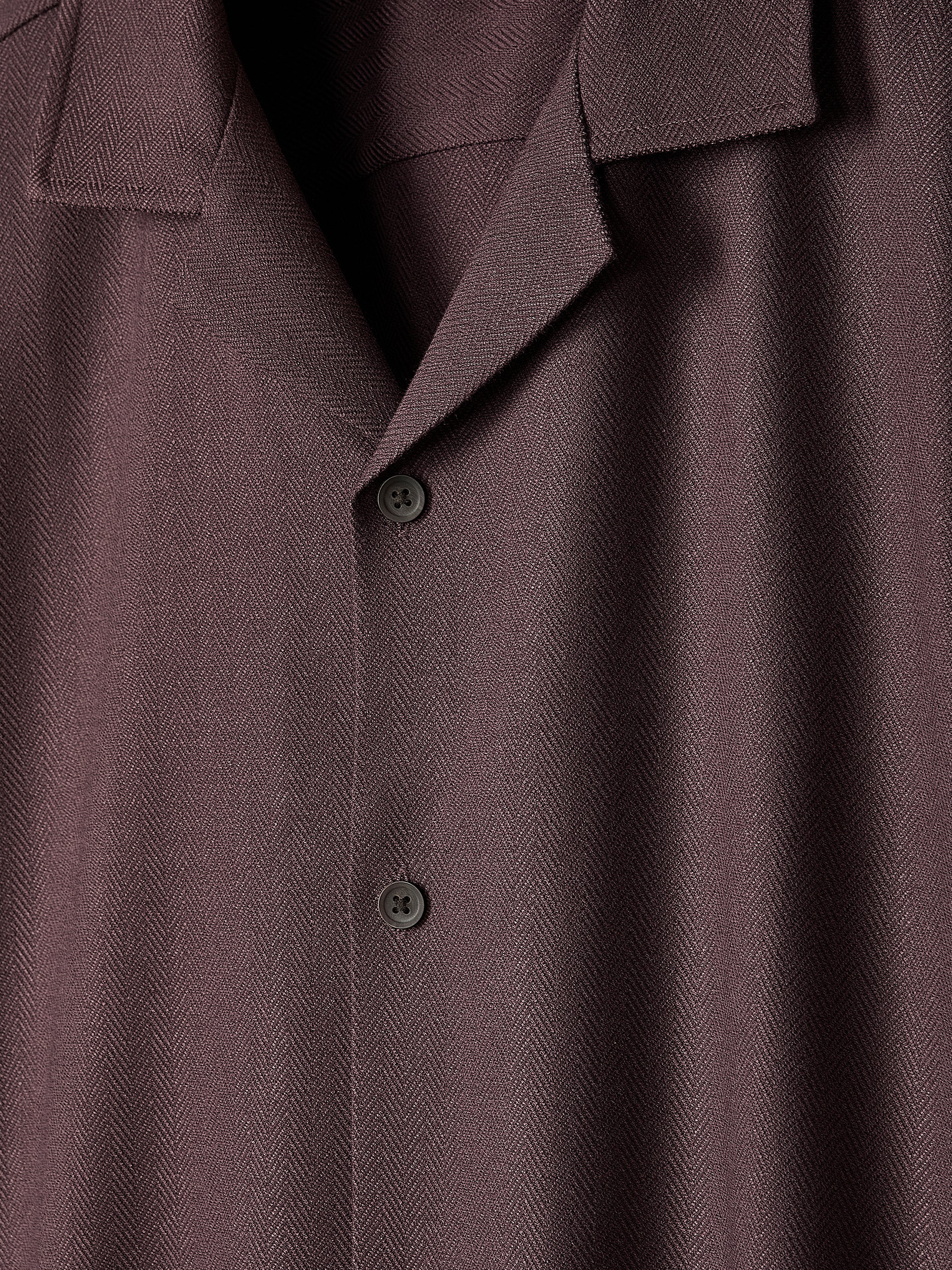 Short-Sleeve Herringbone Shirt with Camp Collar rw&co Exclusive Sale Price
