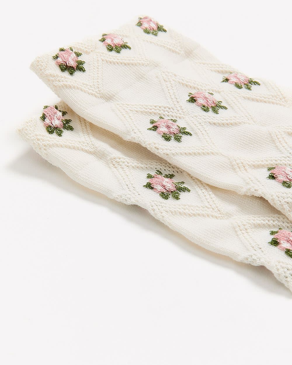 Crew Socks with Floral Pattern rw&co Special Promo Price