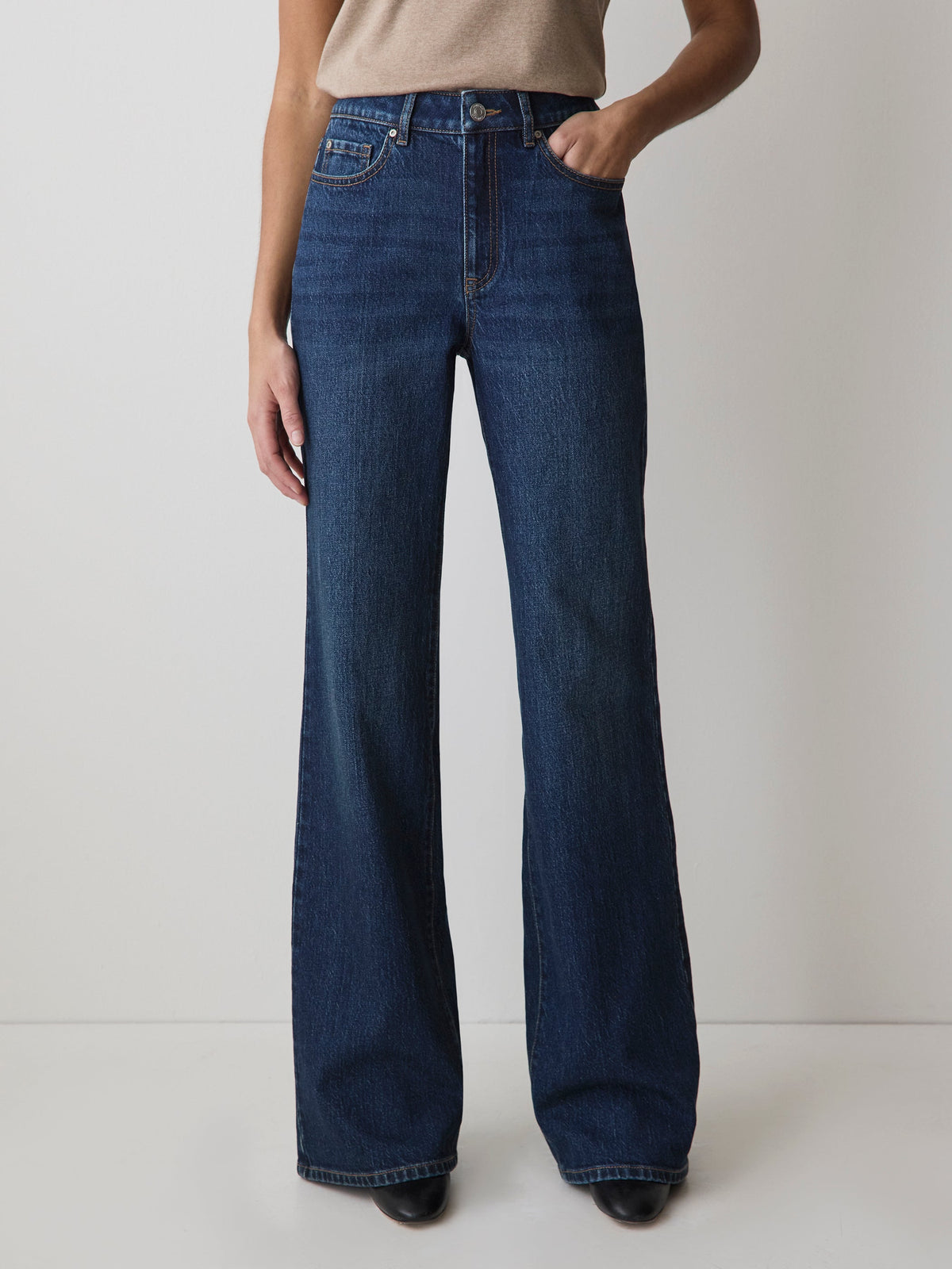 High-Rise Wide-Leg Jeans rw&co On Sale