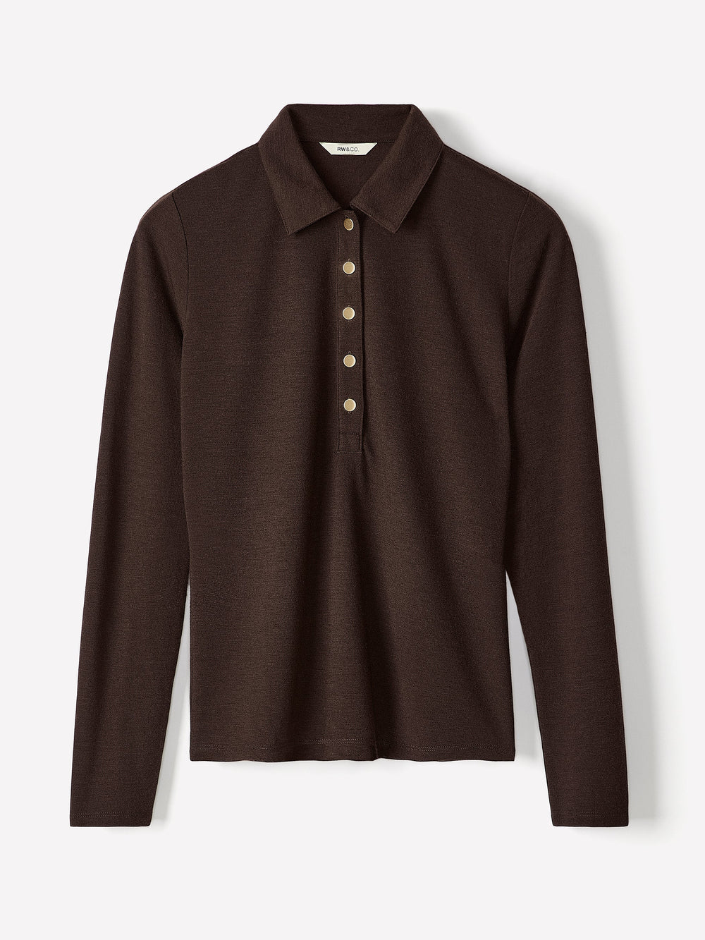 Long-Sleeve Fitted Polo rw&co Great Value Deal