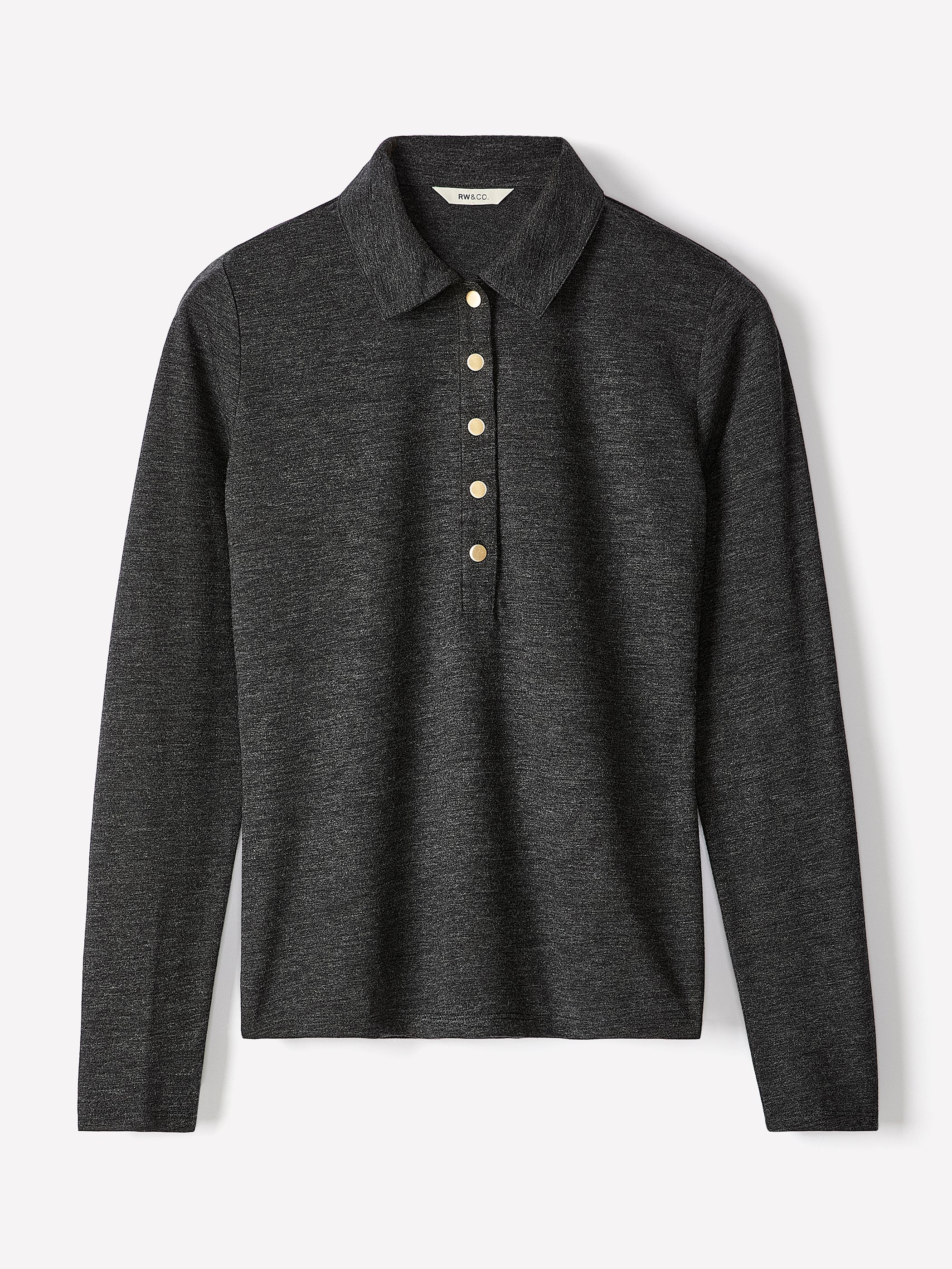 Long-Sleeve Fitted Polo rw&co Great Value Deal