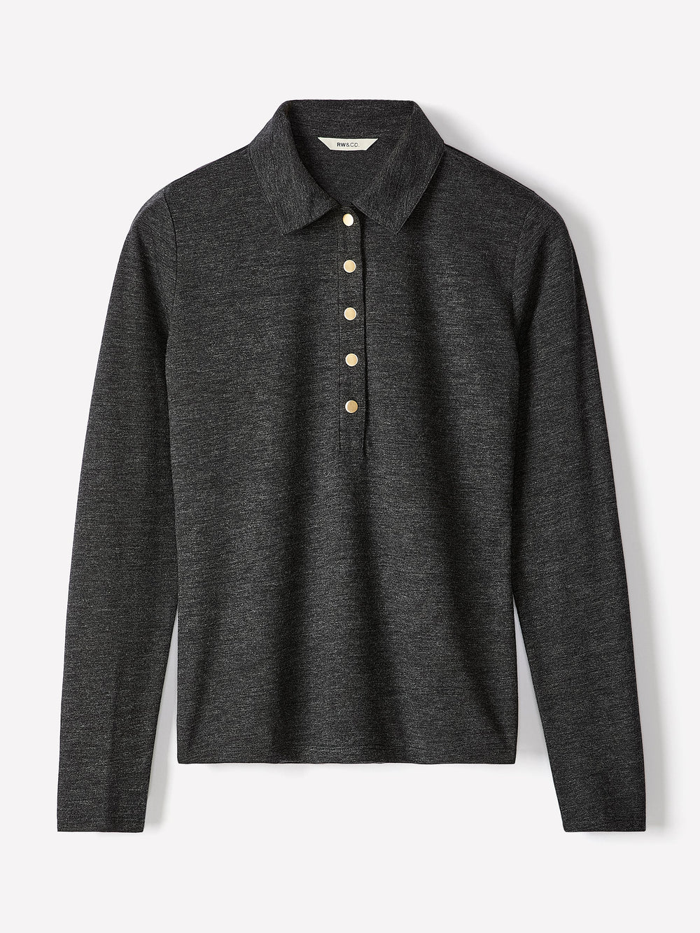 Long-Sleeve Fitted Polo rw&co Great Value Deal