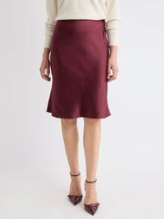 Satin High-Rise Straight Knee-Length Skirt rw&co Special Promo Price
