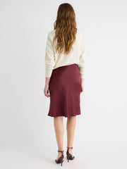 Satin High-Rise Straight Knee-Length Skirt rw&co Special Promo Price