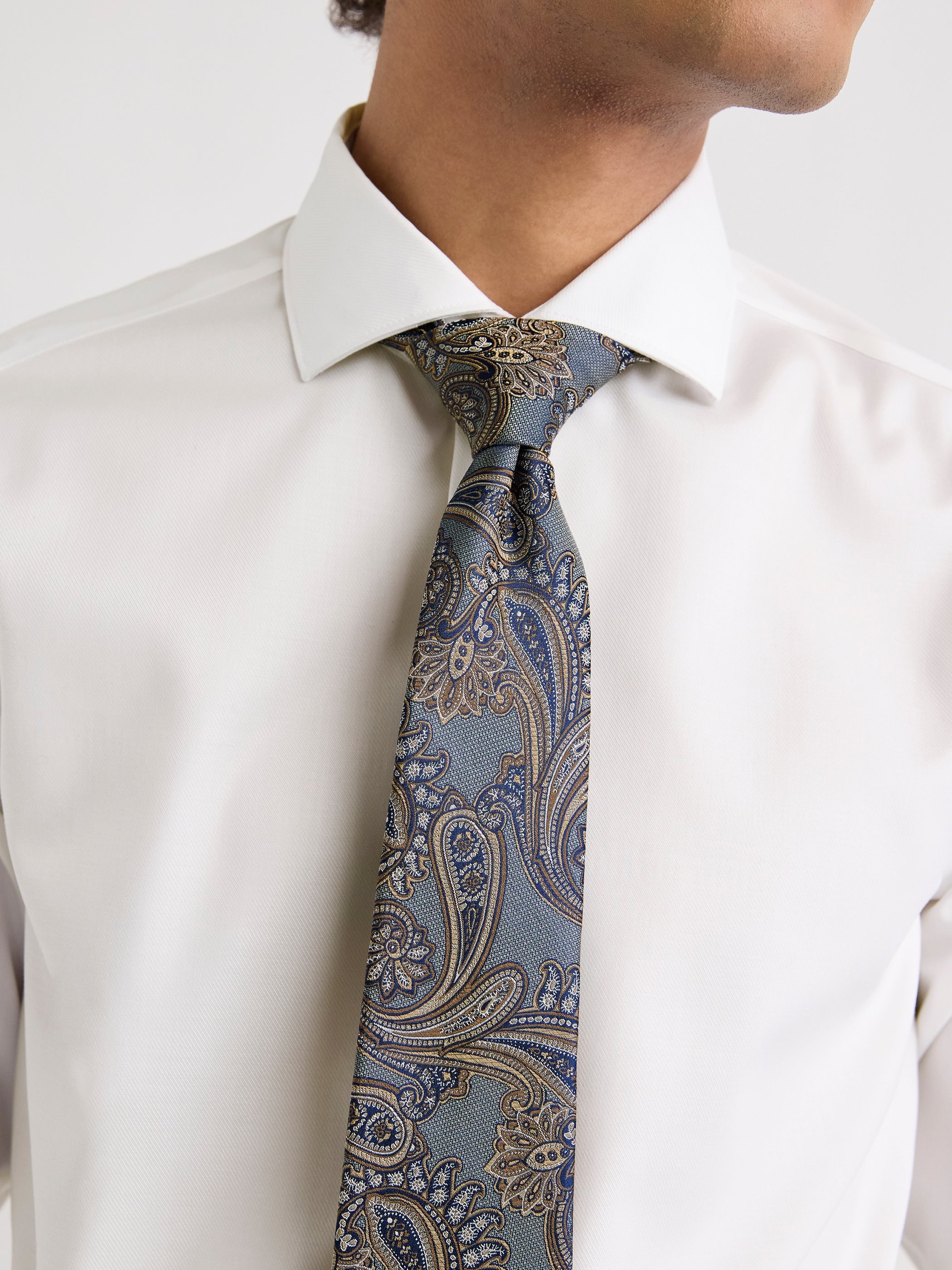 Wide Tie with Paisley Pattern rw&co On Sale