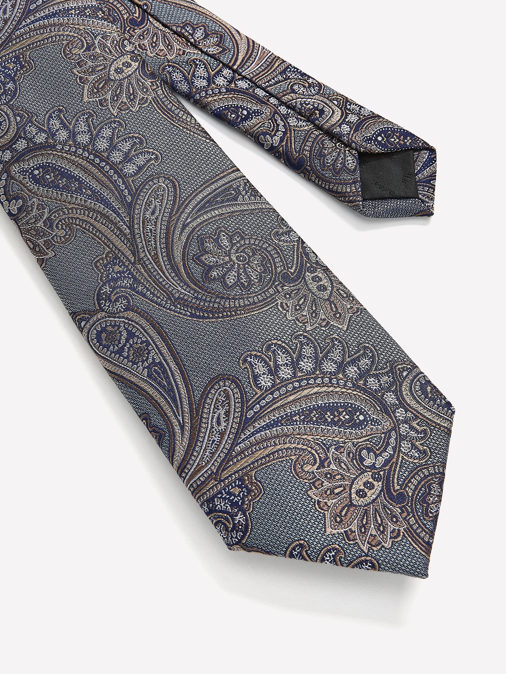Wide Tie with Paisley Pattern rw&co On Sale