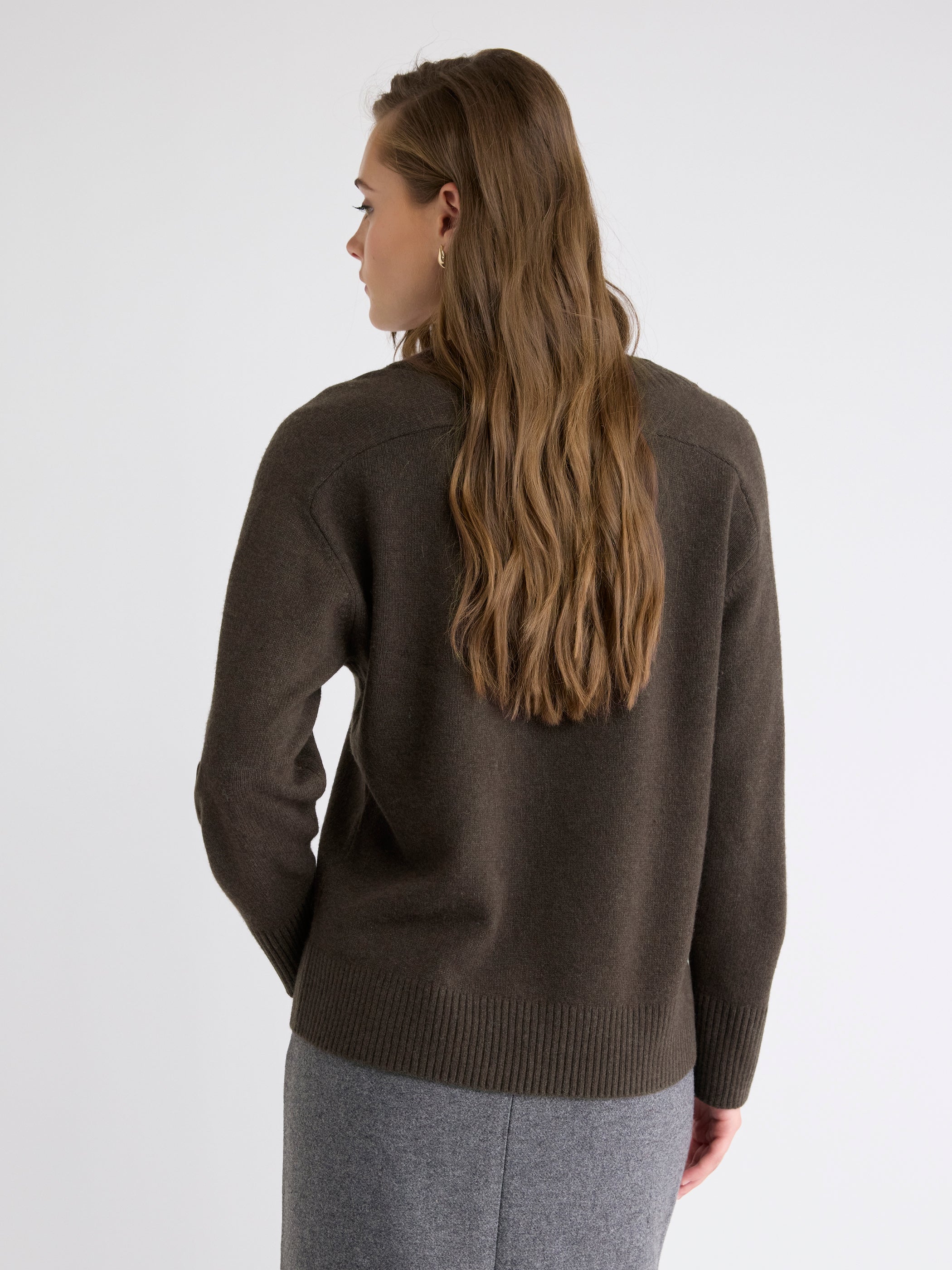 Long-Sleeve V-Neck Merino-Blend Sweater rw&co On Sale