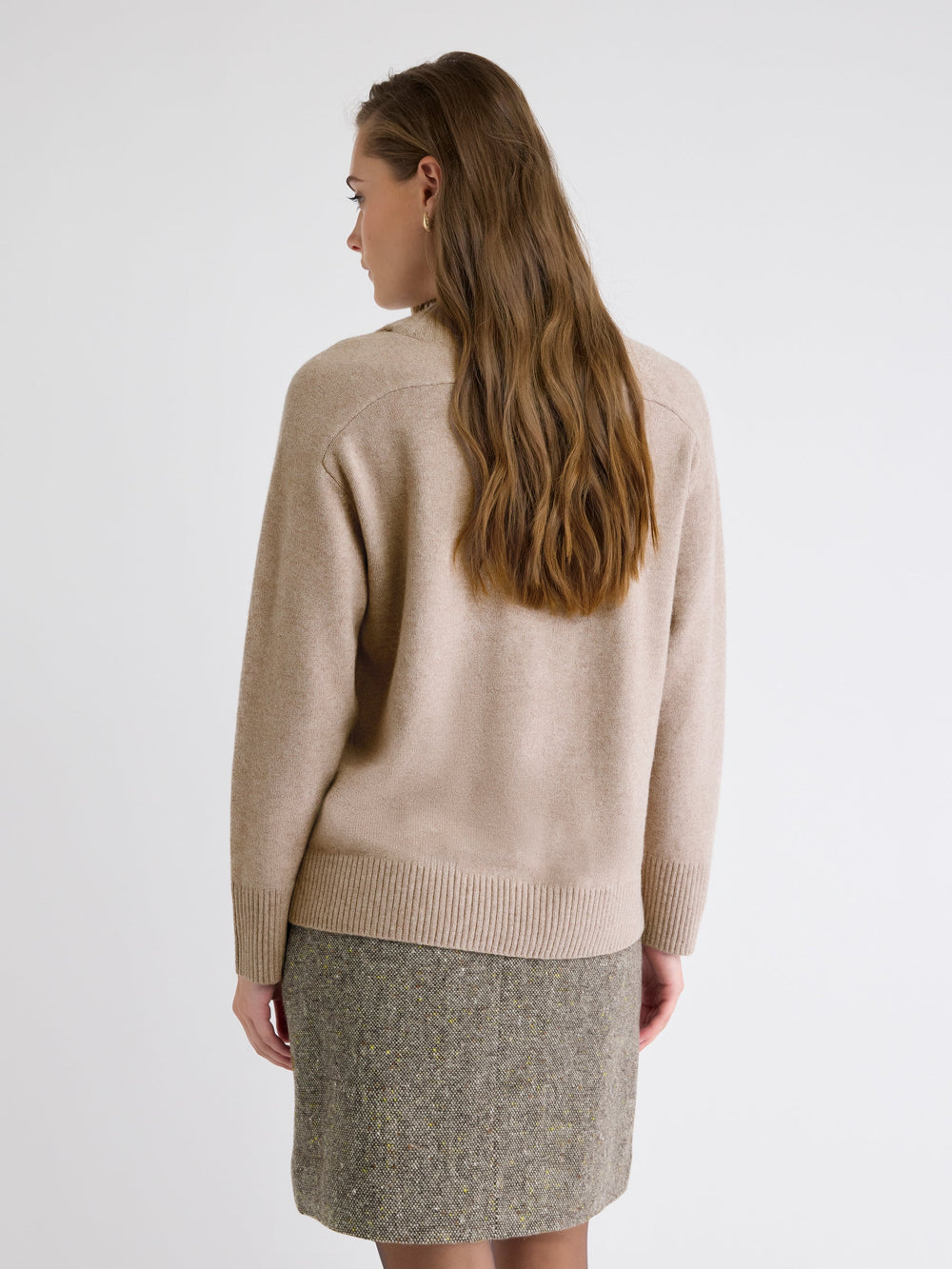 Long-Sleeve V-Neck Merino-Blend Sweater rw&co On Sale