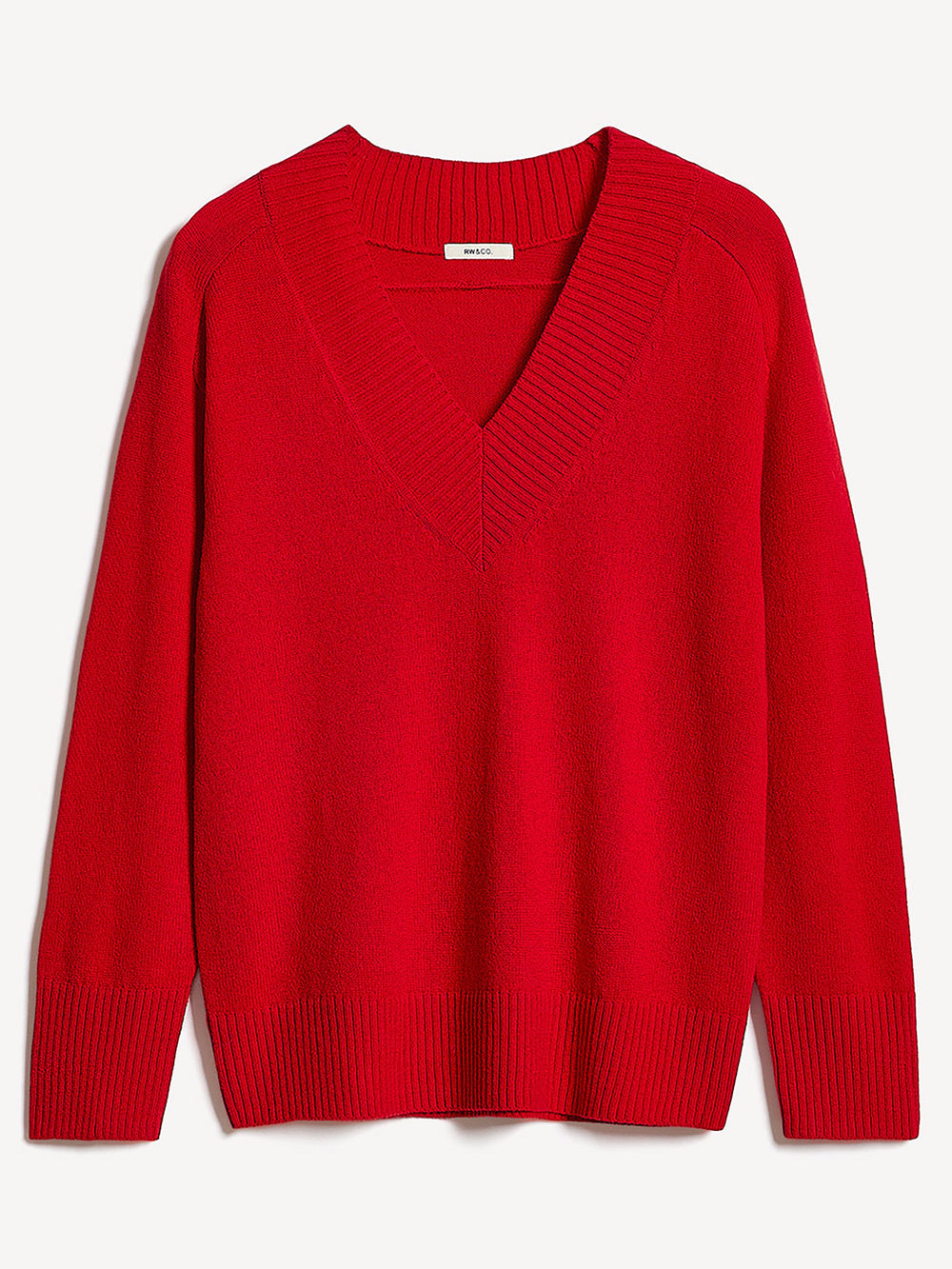 Long-Sleeve V-Neck Merino-Blend Sweater rw&co On Sale