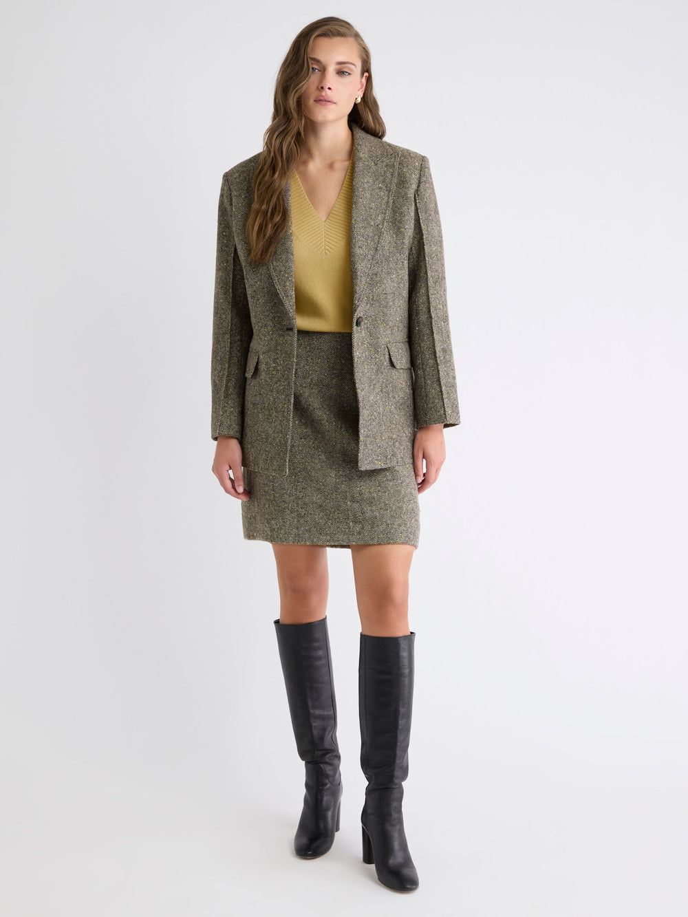 Long-Sleeve V-Neck Merino-Blend Sweater rw&co On Sale