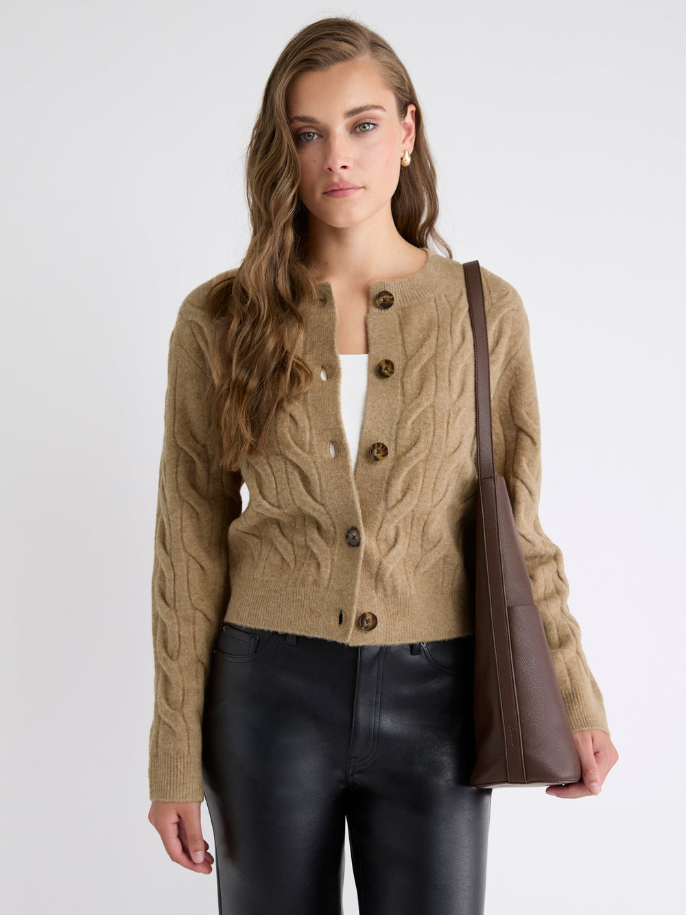 Long-Sleeve Cable-Stitch Cardigan rw&co Exclusive Sale Price
