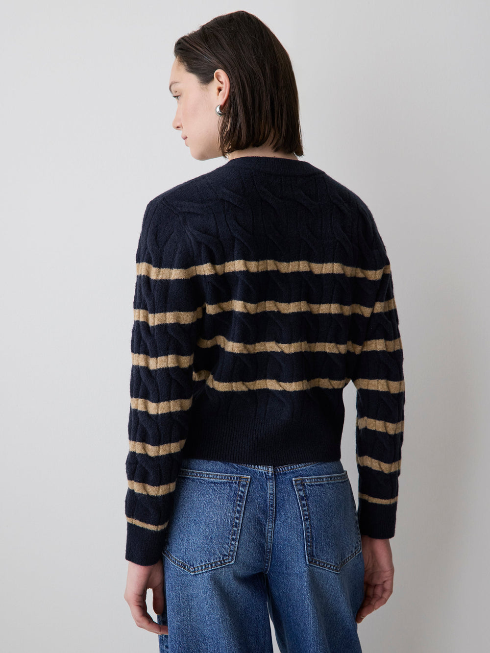 Long-Sleeve Cable-Stitch Cardigan rw&co Exclusive Sale Price