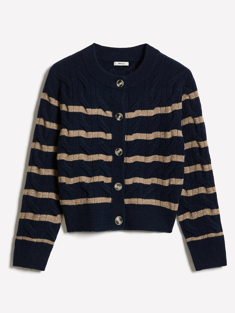 Long-Sleeve Cable-Stitch Cardigan rw&co Exclusive Sale Price