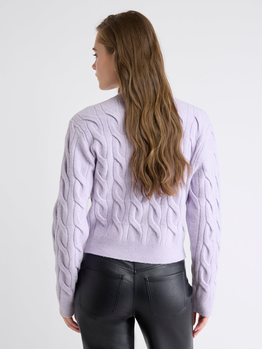 Long-Sleeve Cable-Stitch Cardigan rw&co Exclusive Sale Price