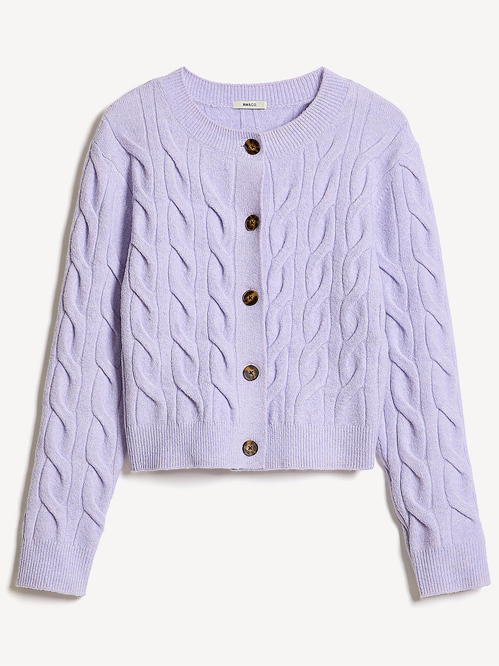 Long-Sleeve Cable-Stitch Cardigan rw&co Exclusive Sale Price