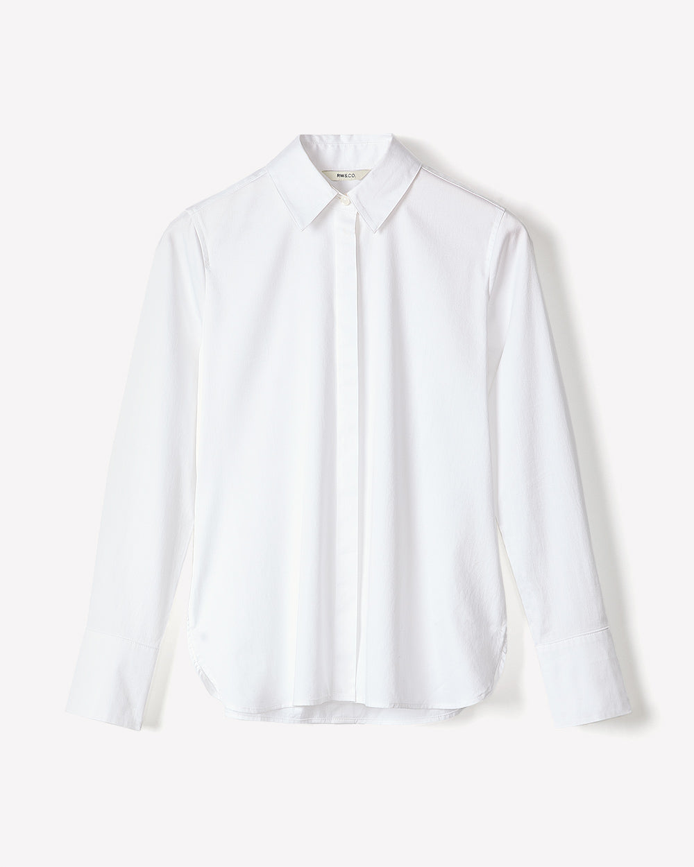 Fitted Long-Sleeve Poplin Blouse rw&co Special Offer