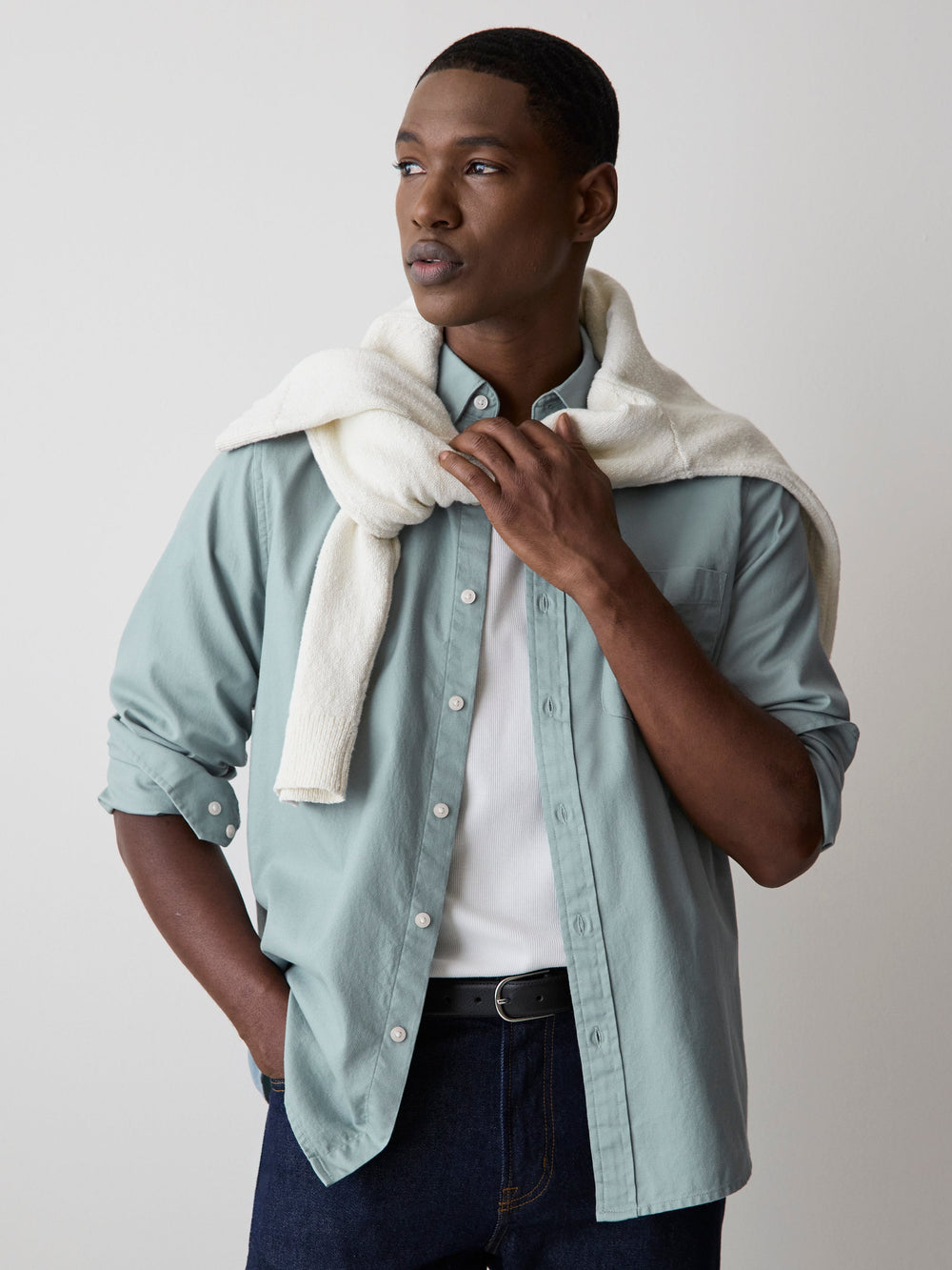 Long-Sleeve Textured Shirt rw&co Great Value Deal