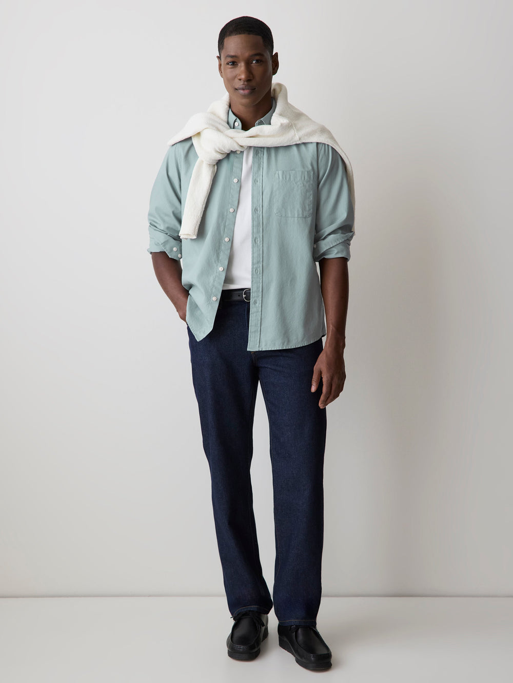 Long-Sleeve Textured Shirt rw&co Great Value Deal