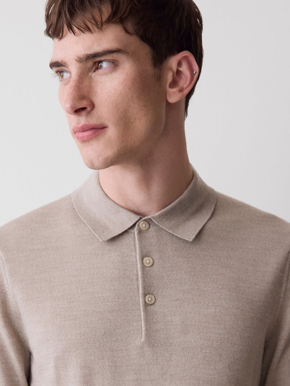 Merino-Wool Short-Sleeve Polo Sweater rw&co Special Offer