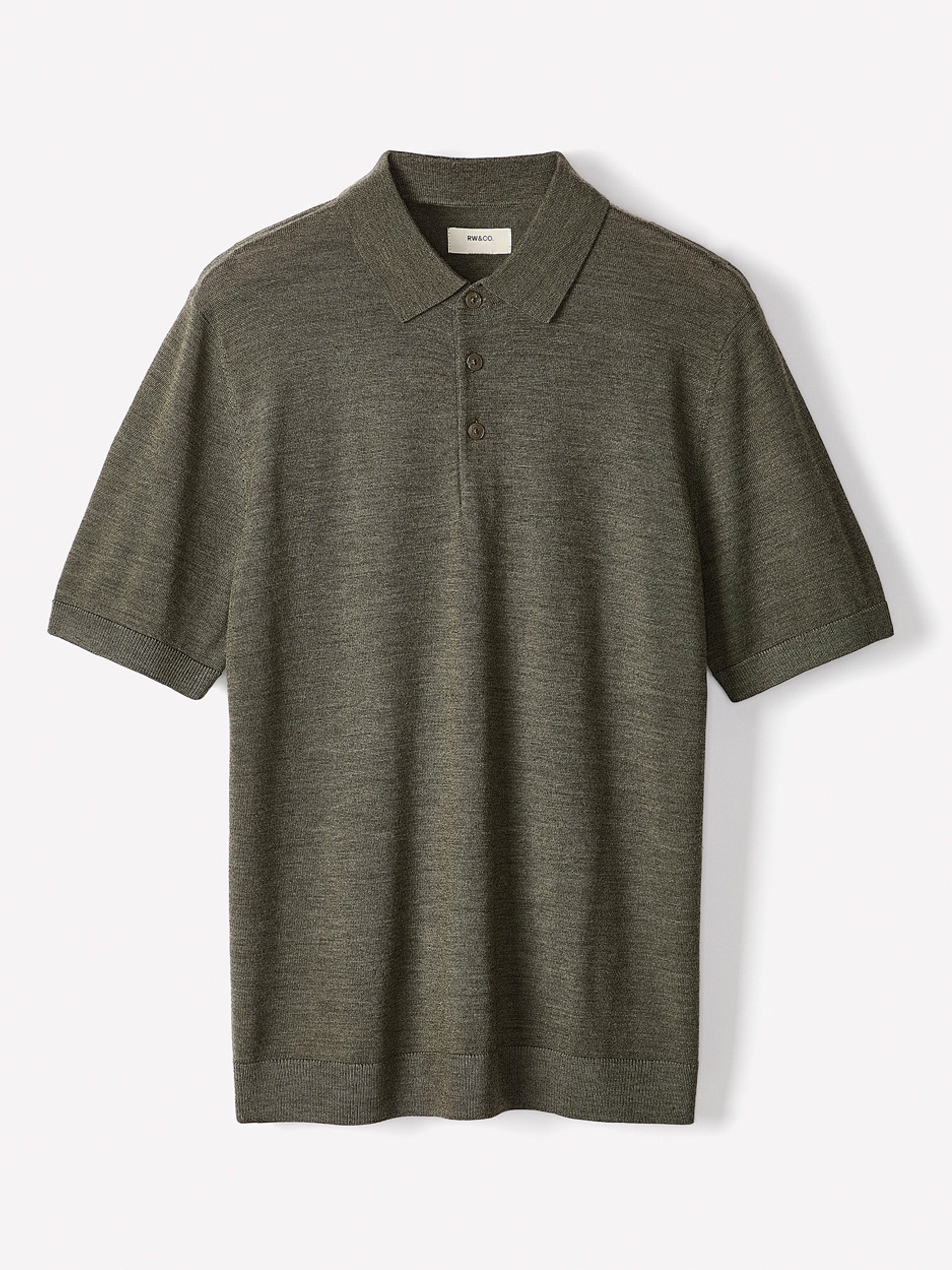 Merino-Wool Short-Sleeve Polo Sweater rw&co Special Offer