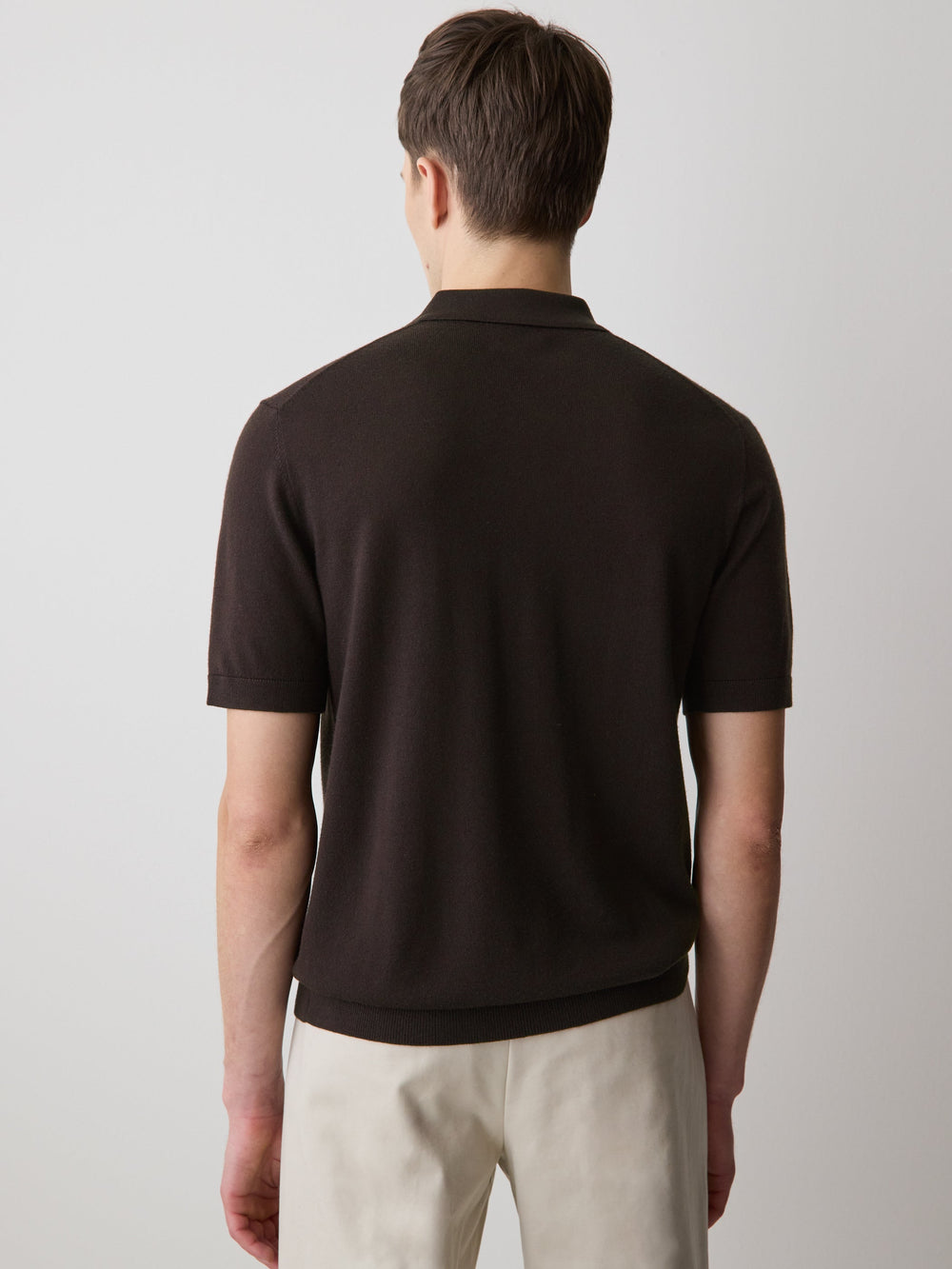 Merino-Wool Short-Sleeve Polo Sweater rw&co Special Offer