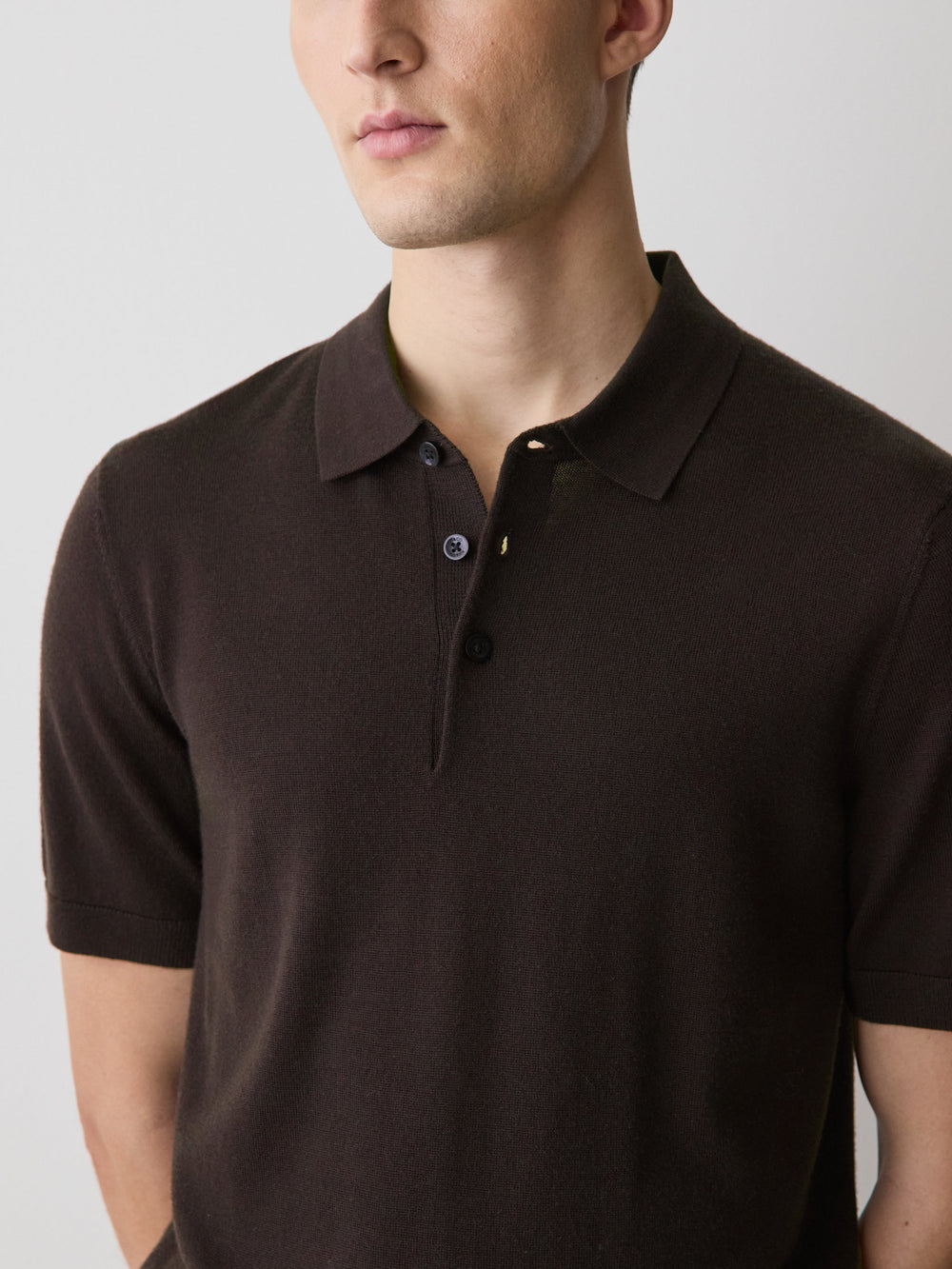 Merino-Wool Short-Sleeve Polo Sweater rw&co Special Offer
