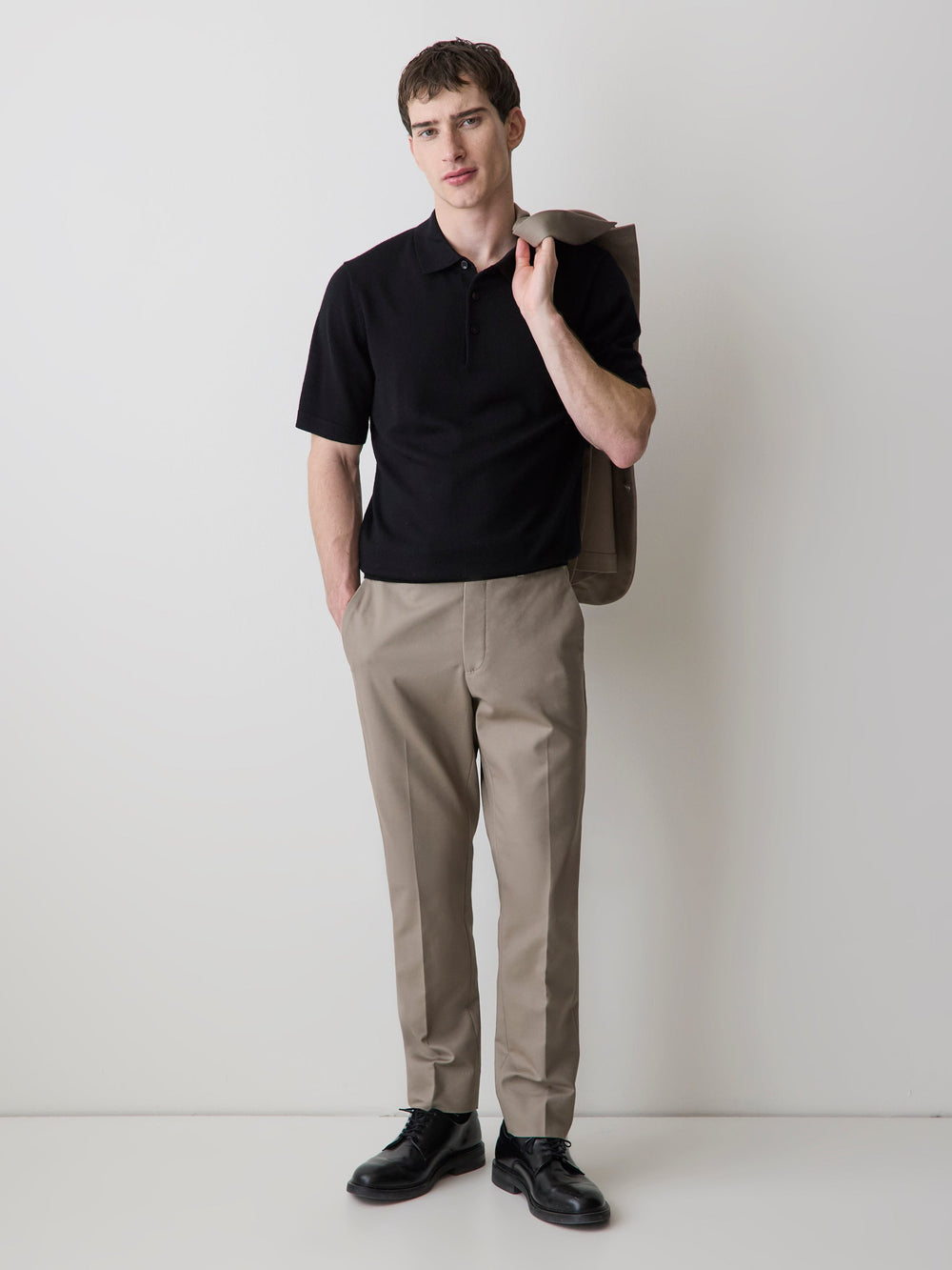 Merino-Wool Short-Sleeve Polo Sweater rw&co Special Offer