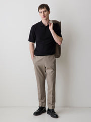Merino-Wool Short-Sleeve Polo Sweater rw&co Special Offer