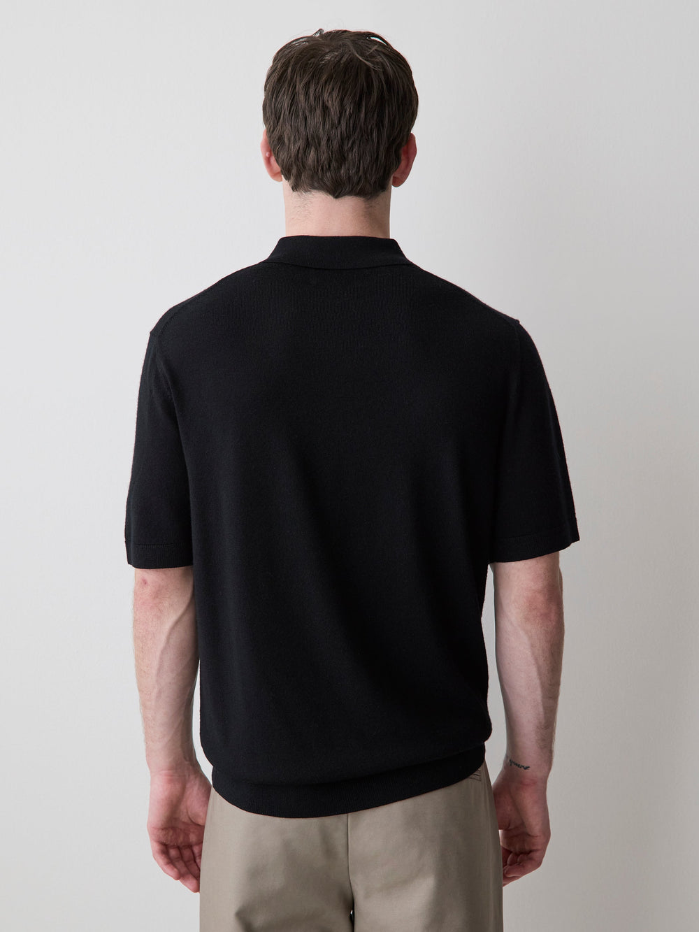 Merino-Wool Short-Sleeve Polo Sweater rw&co Special Offer