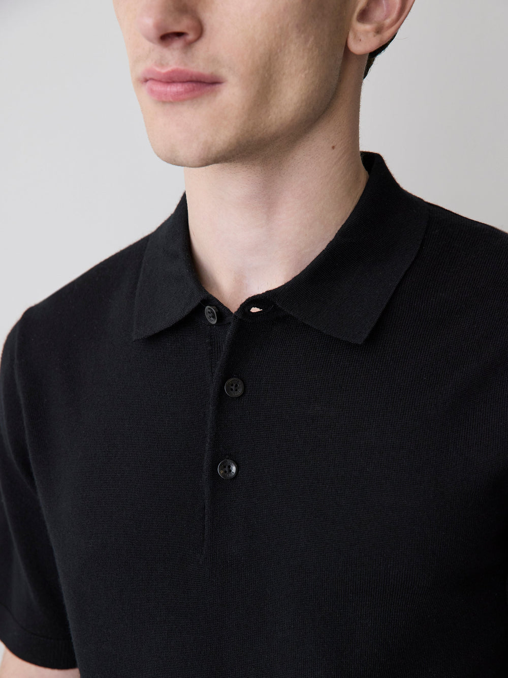 Merino-Wool Short-Sleeve Polo Sweater rw&co Special Offer