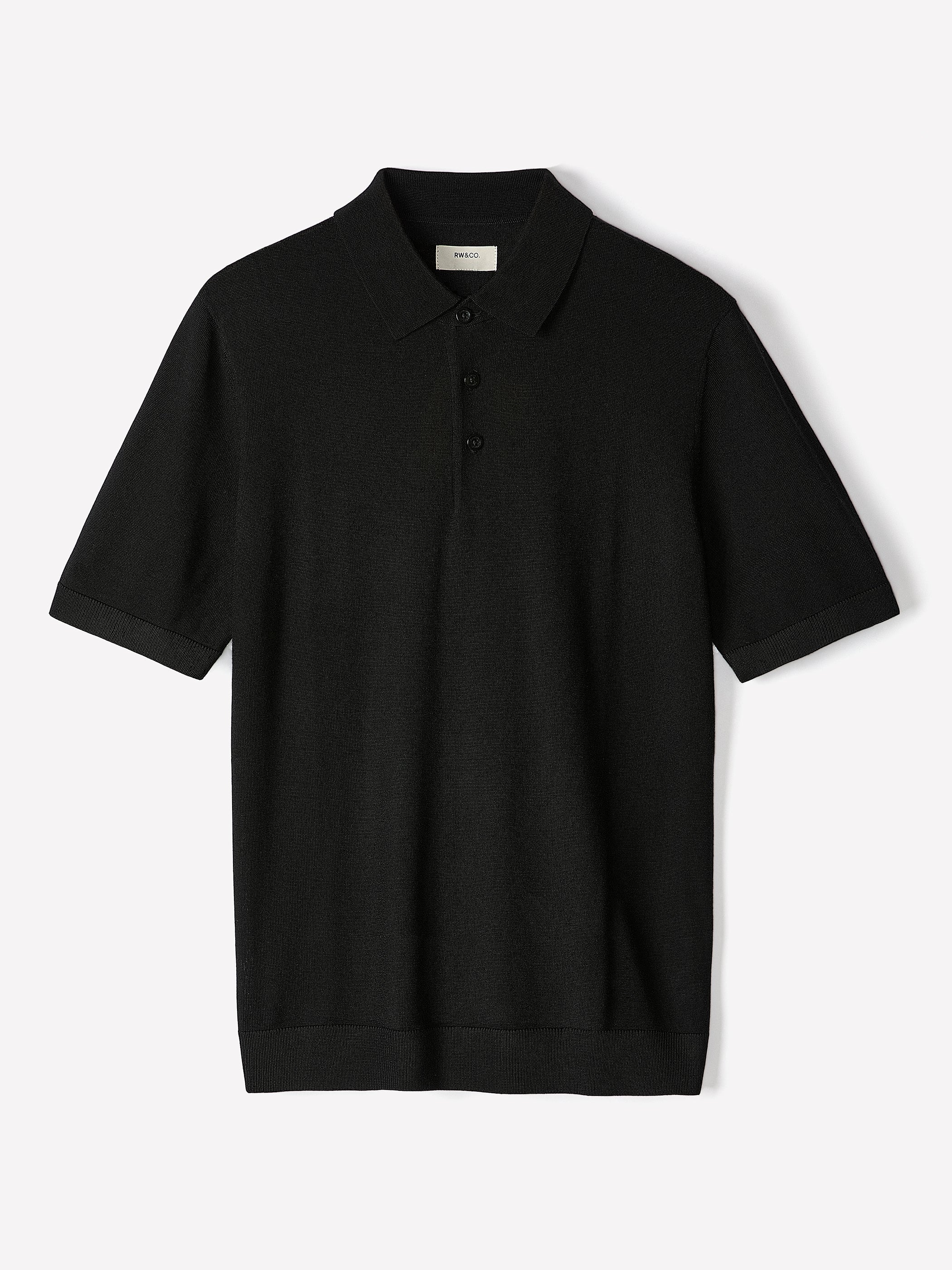 Merino-Wool Short-Sleeve Polo Sweater rw&co Special Offer