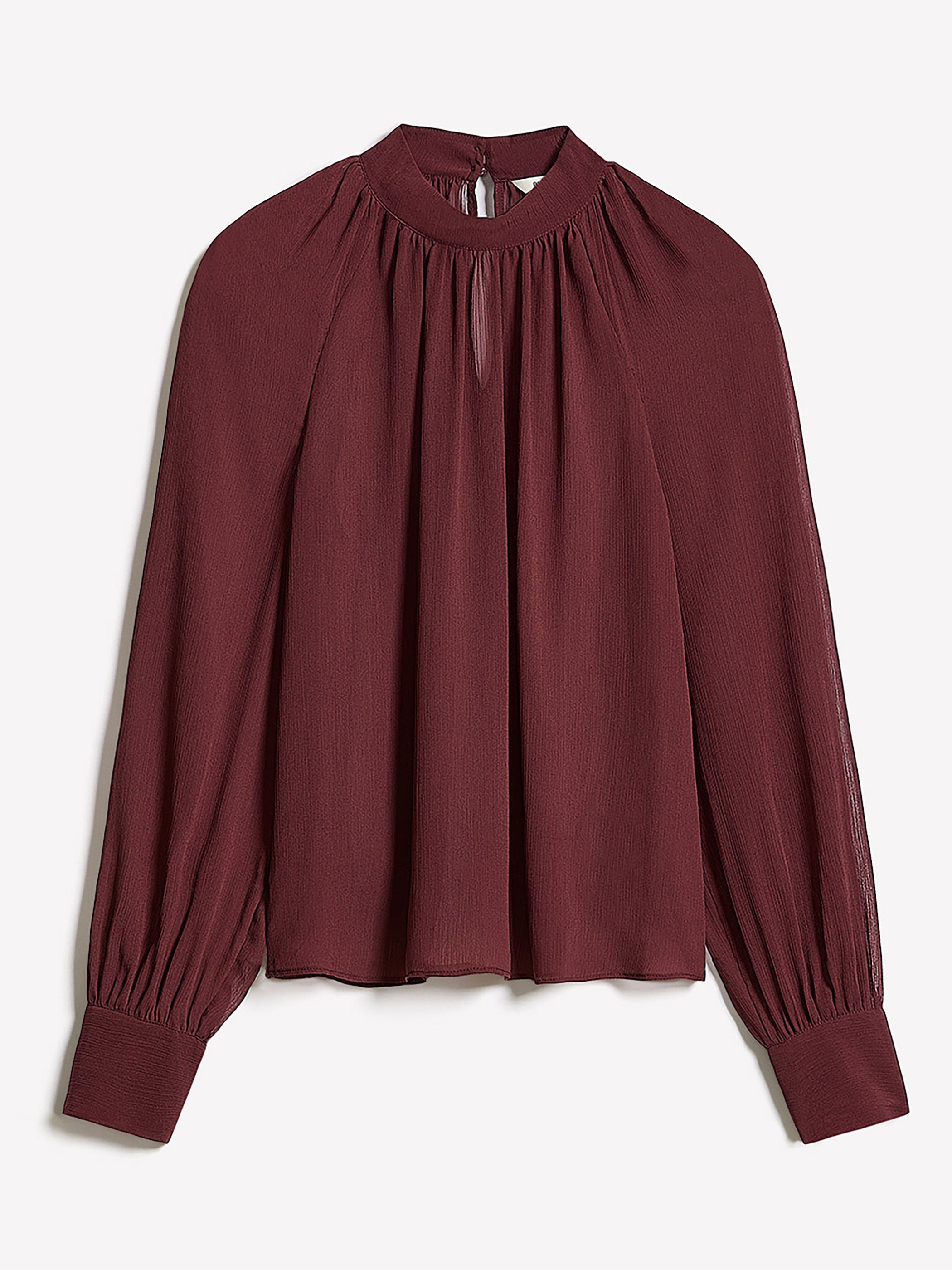 Long-Sleeve Chiffon Popover Blouse rw&co On Sale