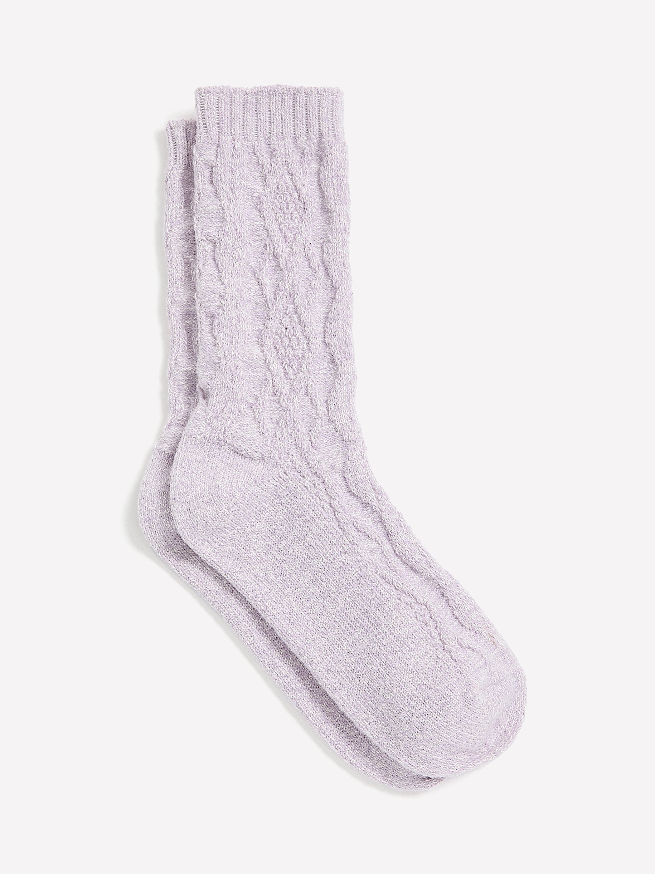 Super-Soft Crew Socks with Cable Stitches rw&co On Sale