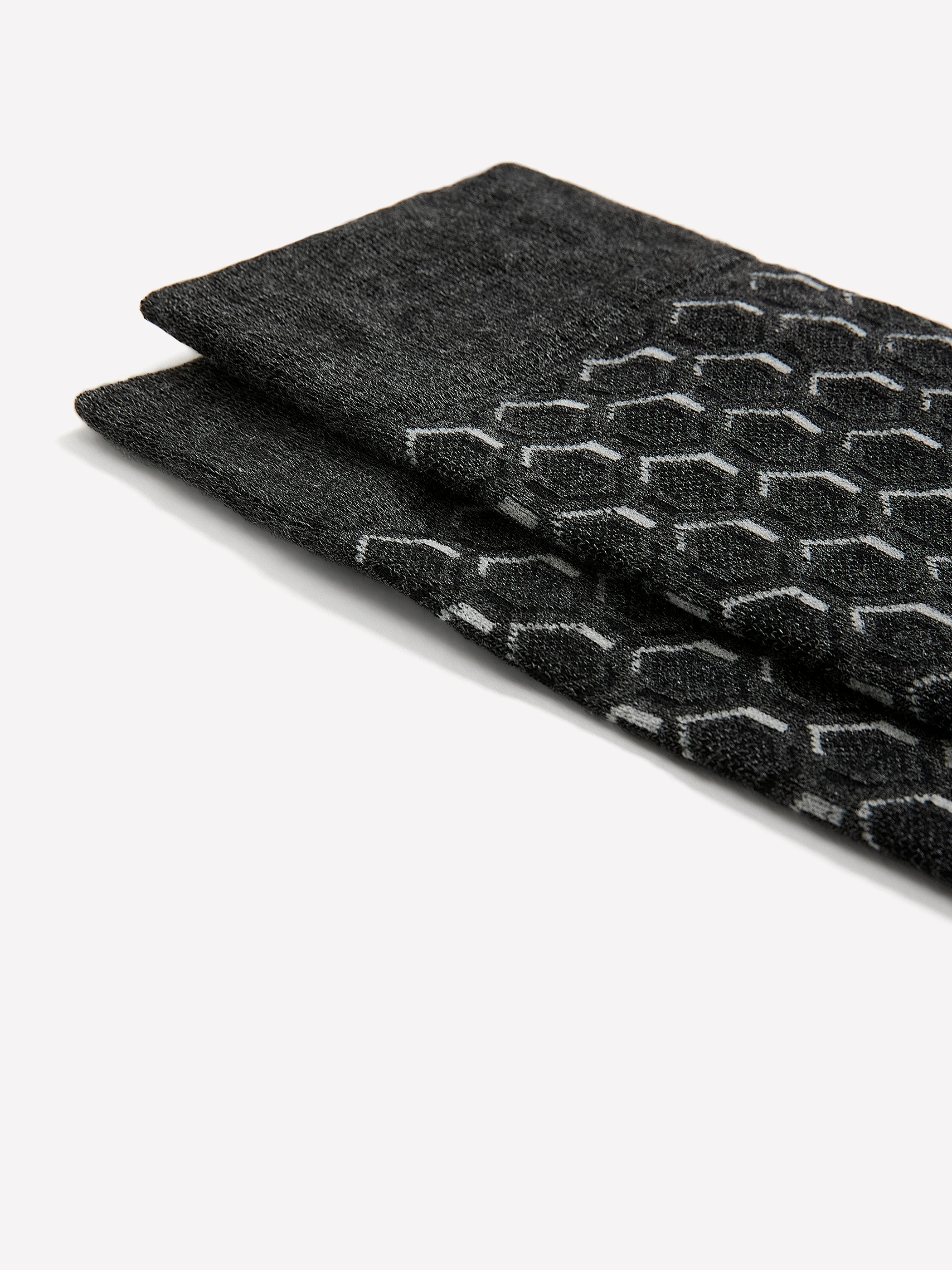 Grey Dress Socks with Hexagonal Pattern rw&co Exclusive Sale Price