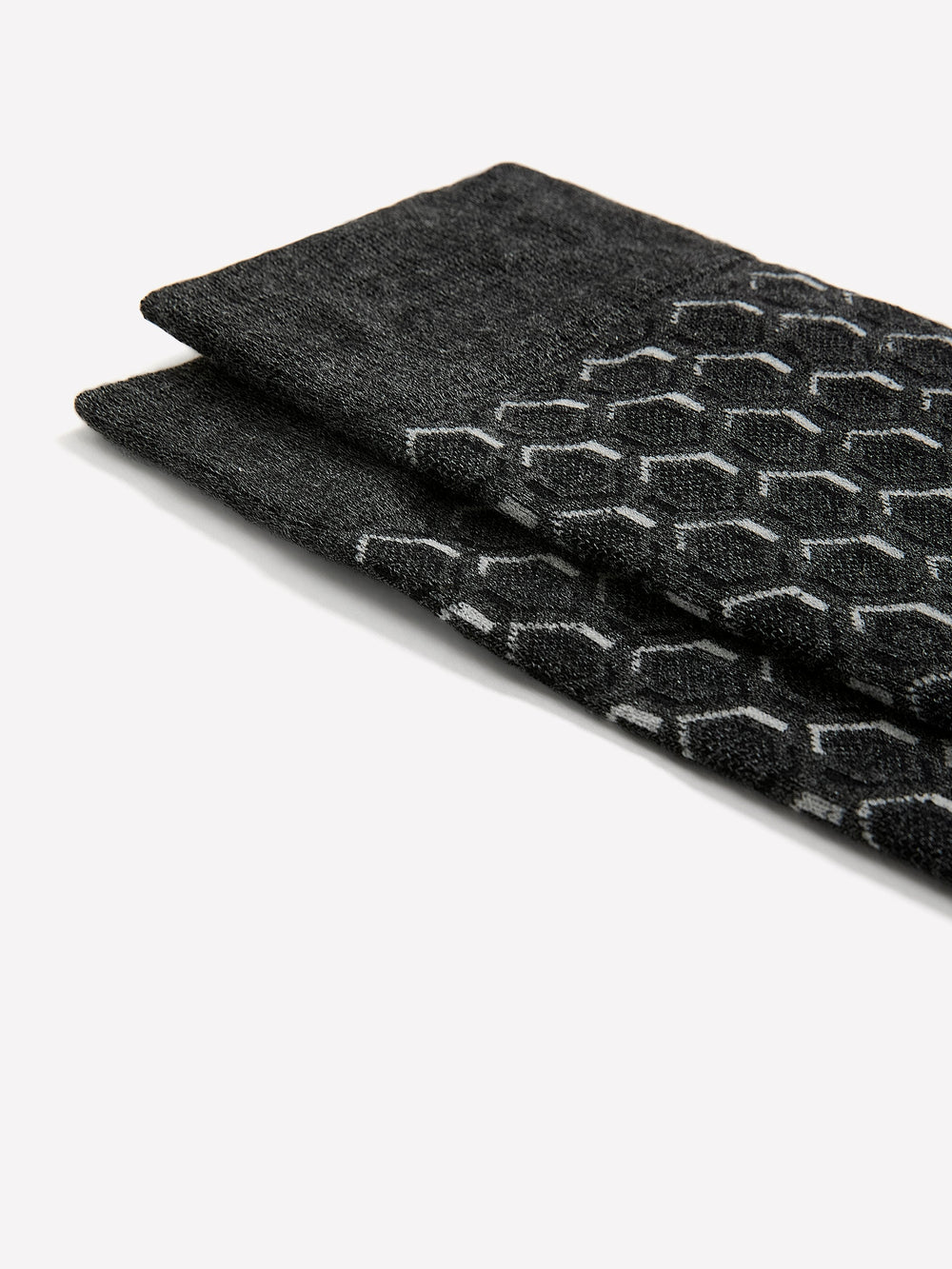 Grey Dress Socks with Hexagonal Pattern rw&co Exclusive Sale Price