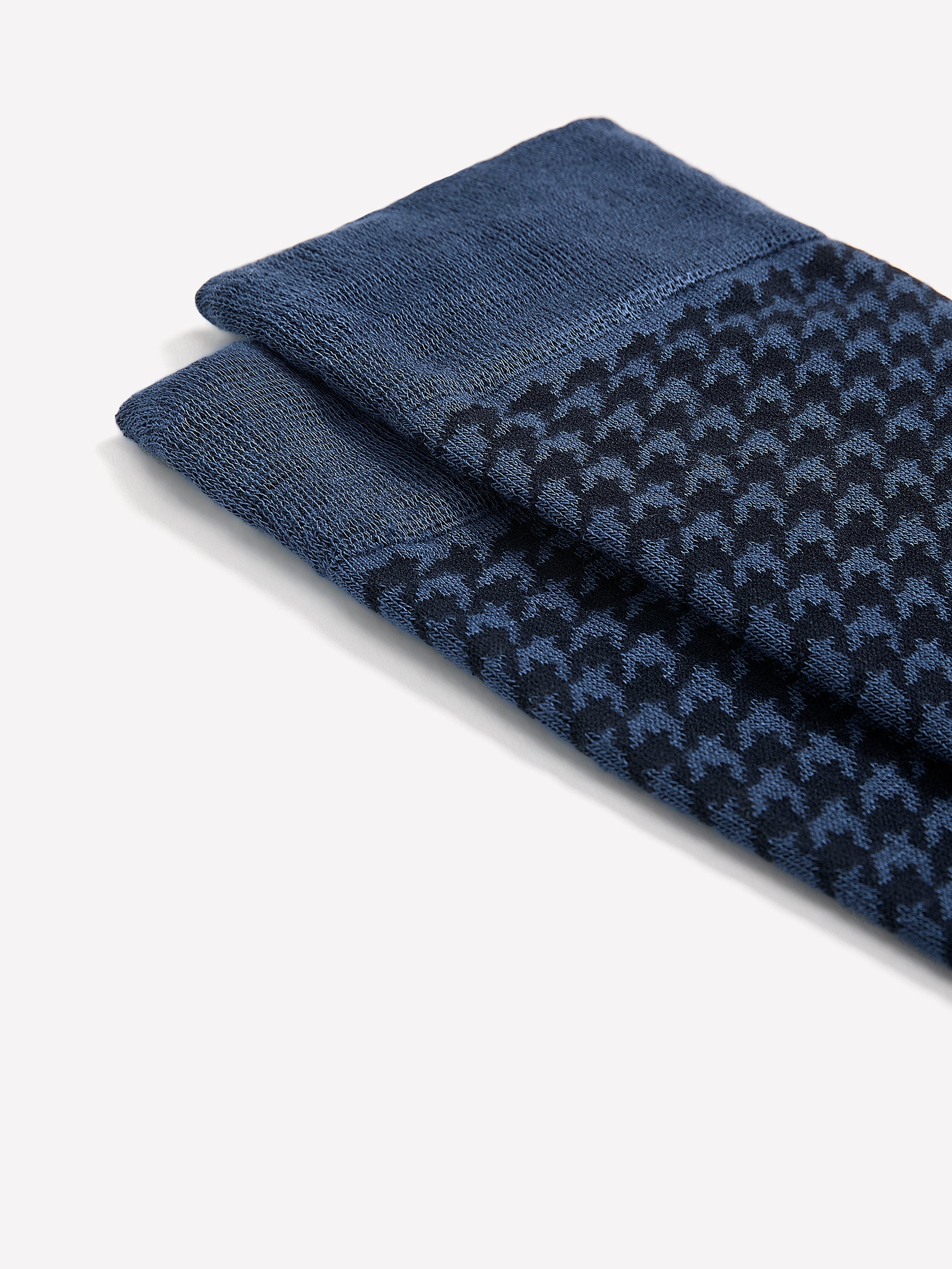 Blue Dress Socks with Houndstooth Pattern rw&co Limited Time Discount
