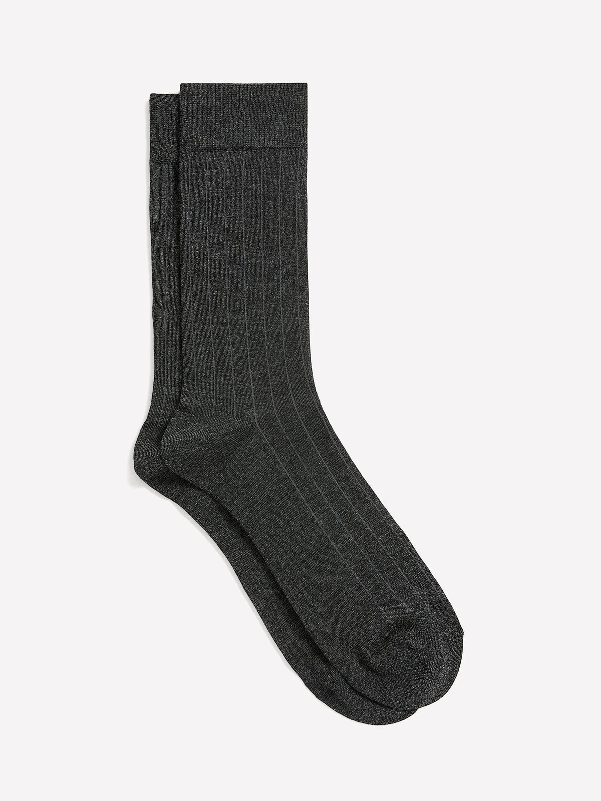 Grey Dress Socks with Striped Pattern rw&co On Sale