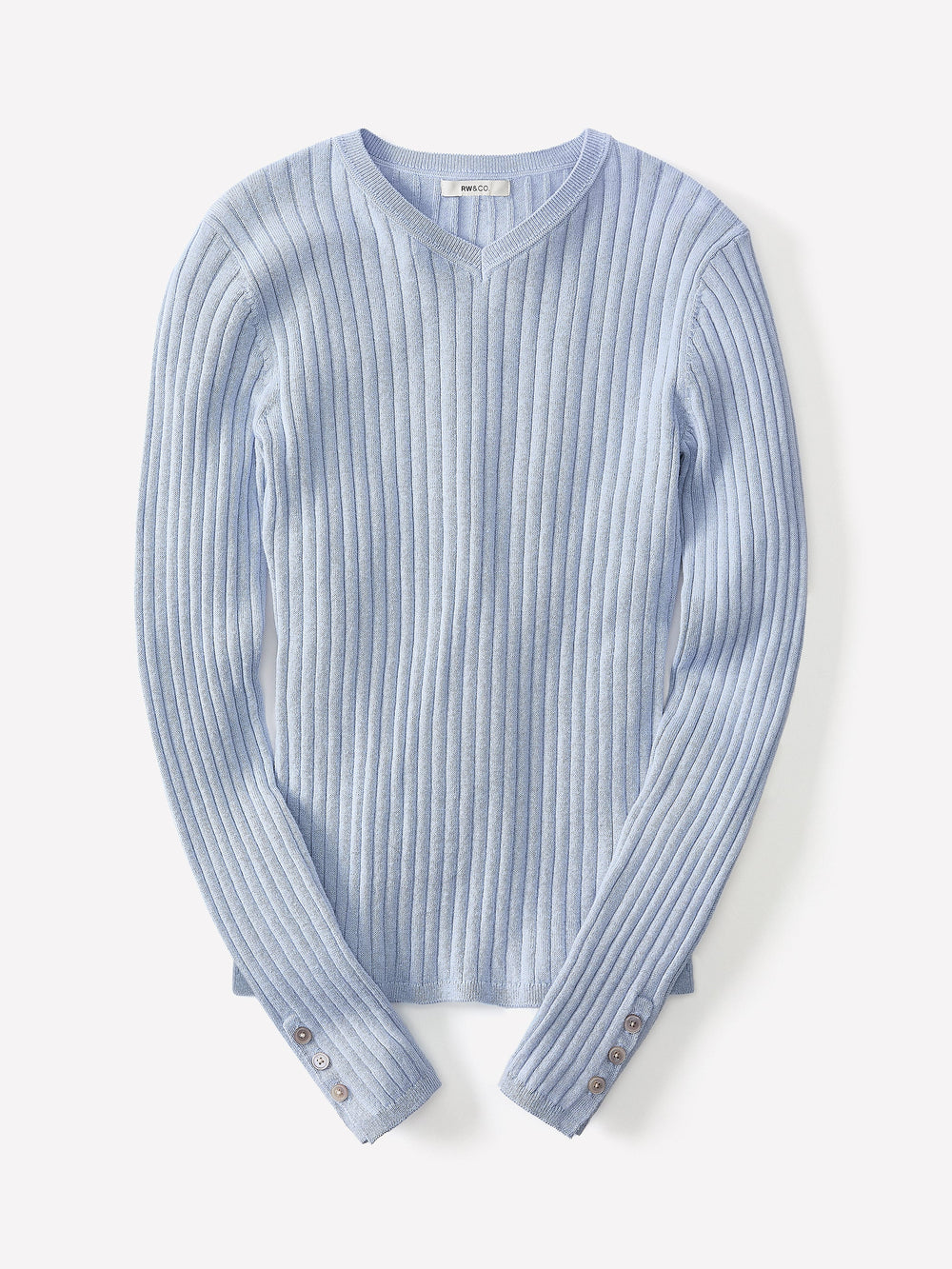 V-Neck Sweater with Buttons on Sleeves rw&co Special Promo Price