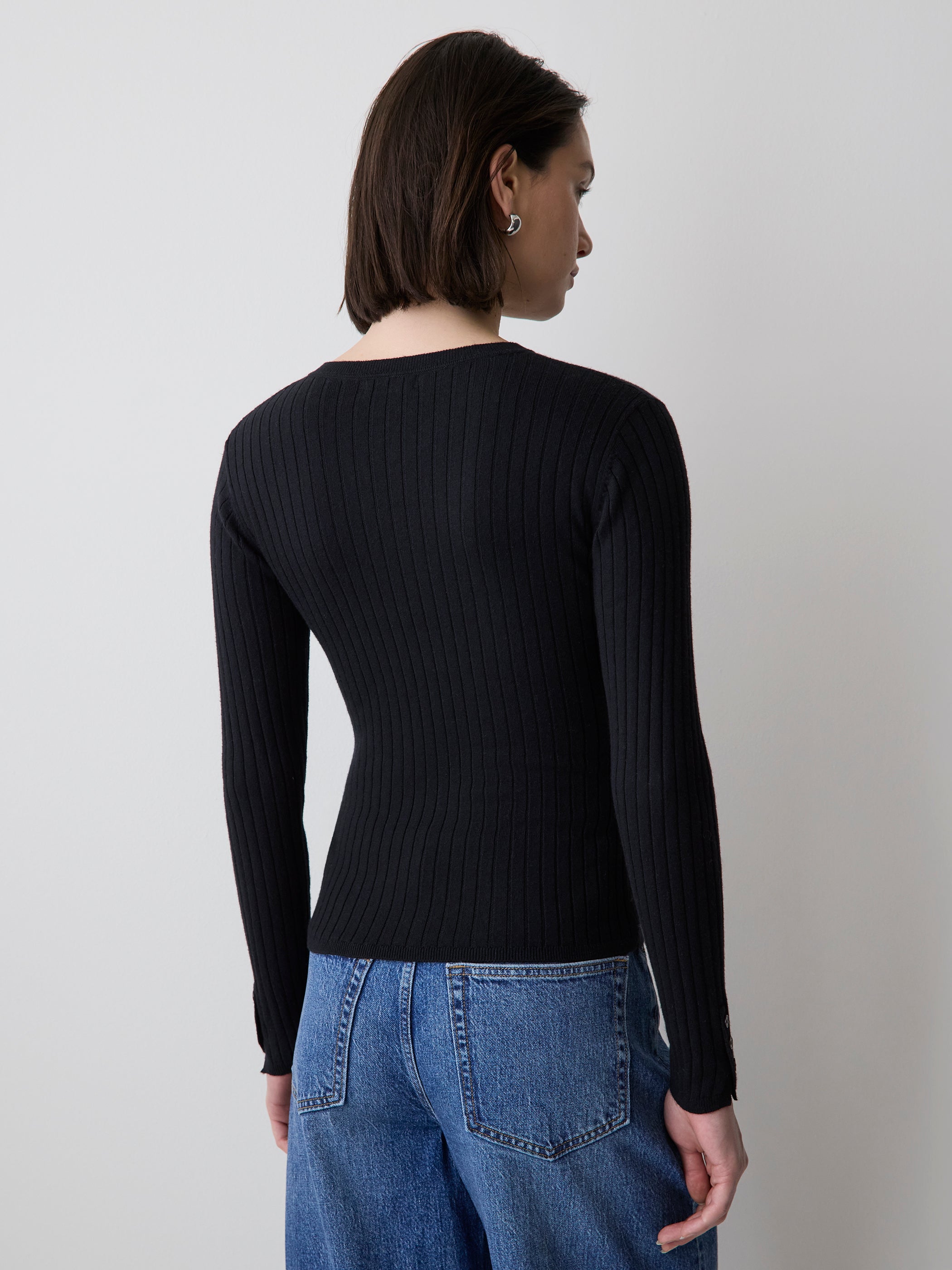 V-Neck Sweater with Buttons on Sleeves rw&co Special Promo Price