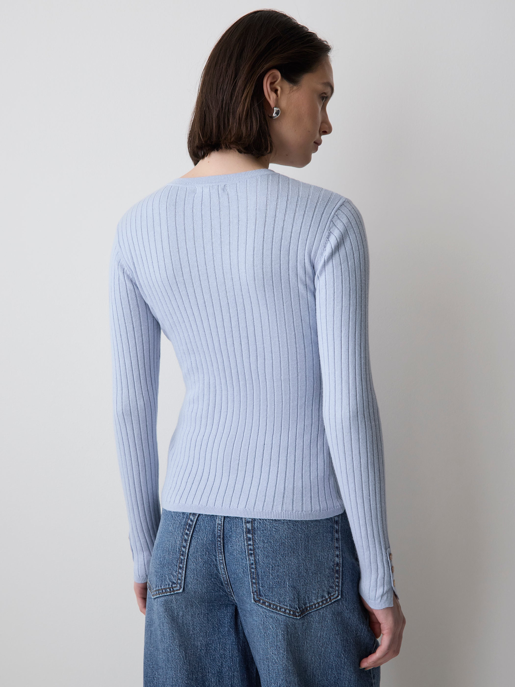 V-Neck Sweater with Buttons on Sleeves rw&co Special Promo Price