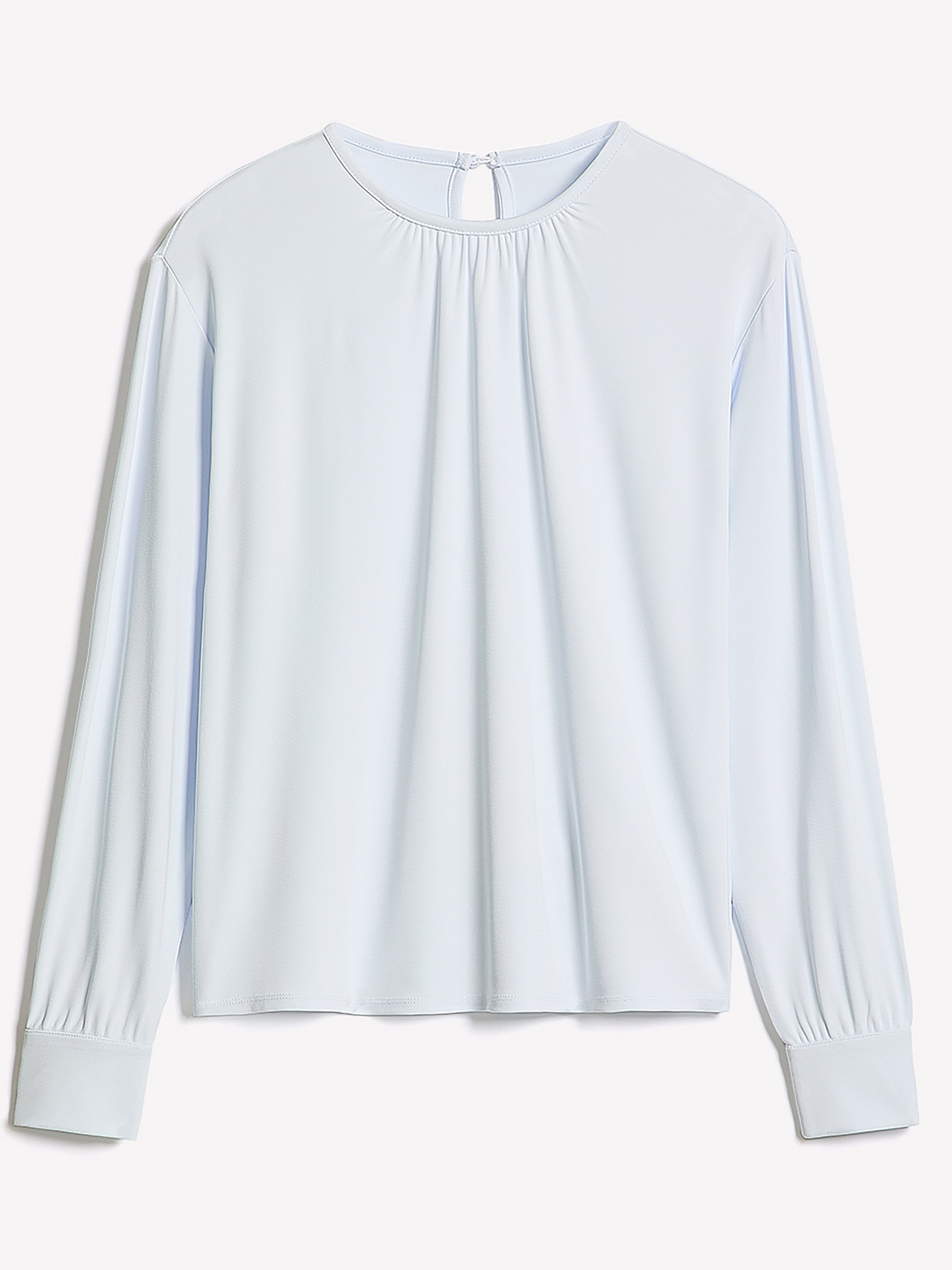 Long-Sleeve Top with Shirred Crew Neckline rw&co Great Value Deal